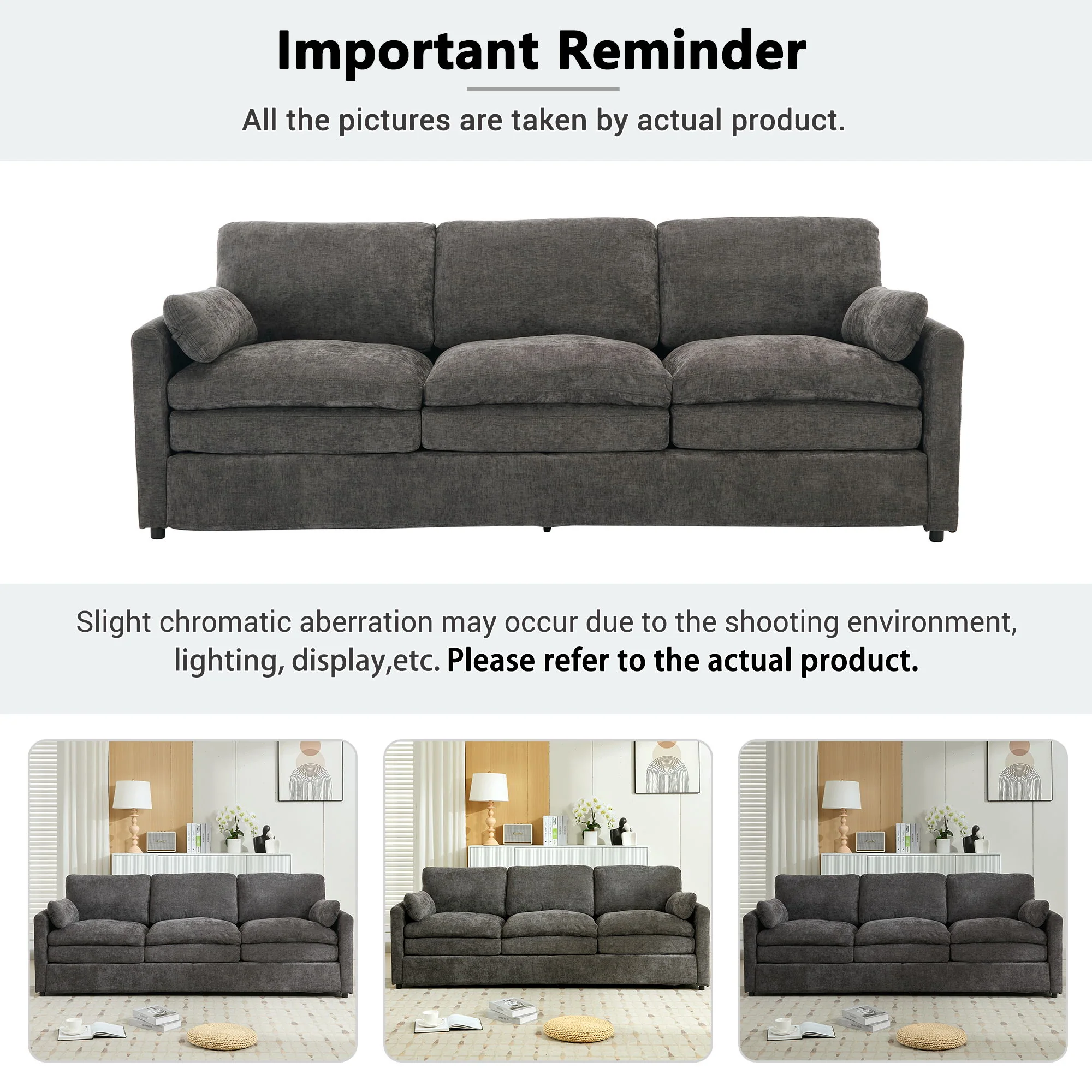 Cozy Upholstered 3 Seater Sofa Cushion For Living Room - Image 10