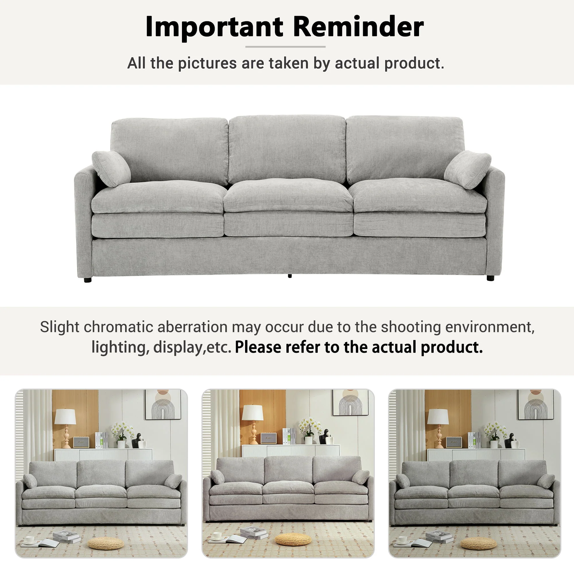Cozy Upholstered 3 Seater Sofa Cushion For Living Room - Image 7