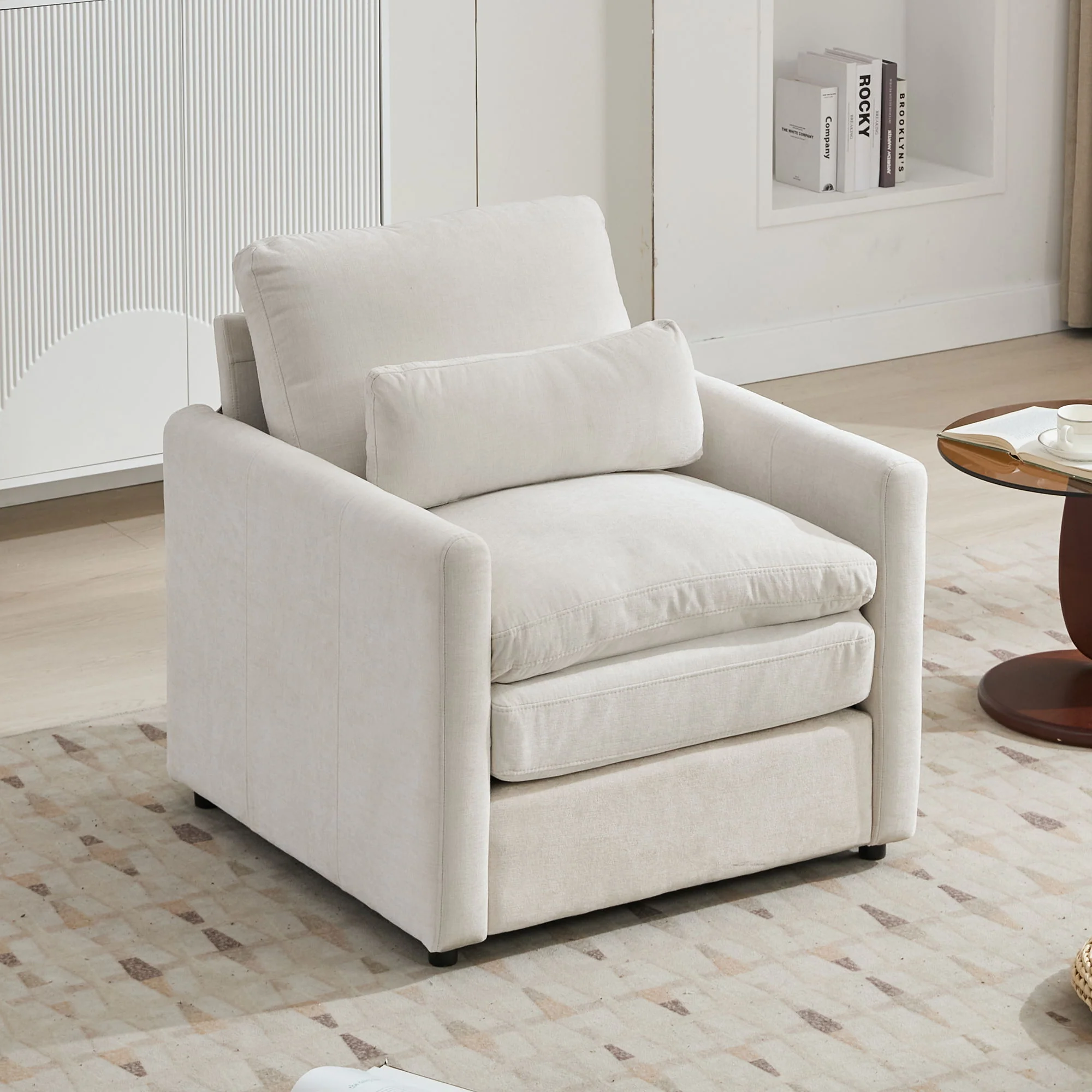 Cozy Upholstered Cushion Armchair For Living Room - Image 9