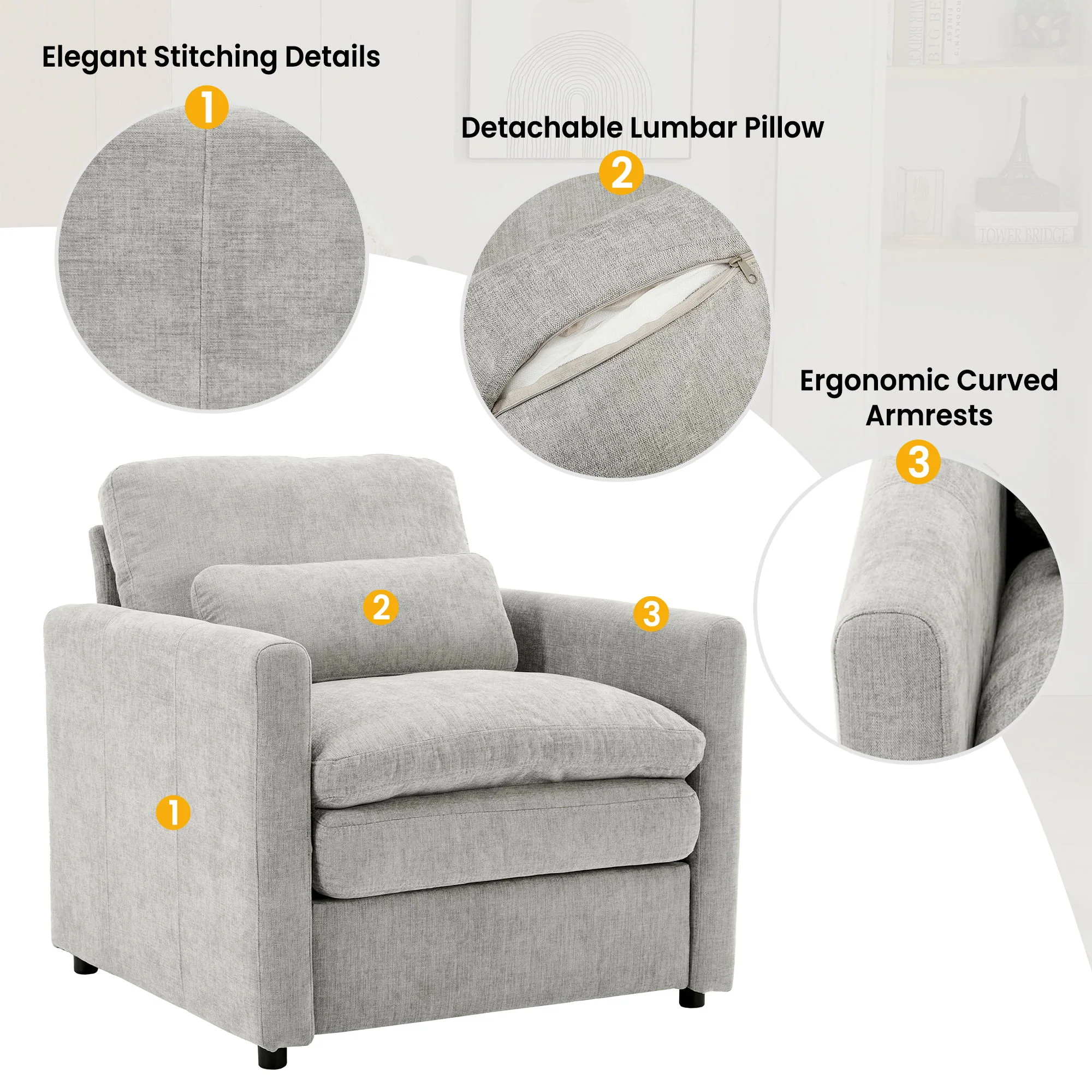 Cozy Upholstered Sofa Set For Living Room - Image 20