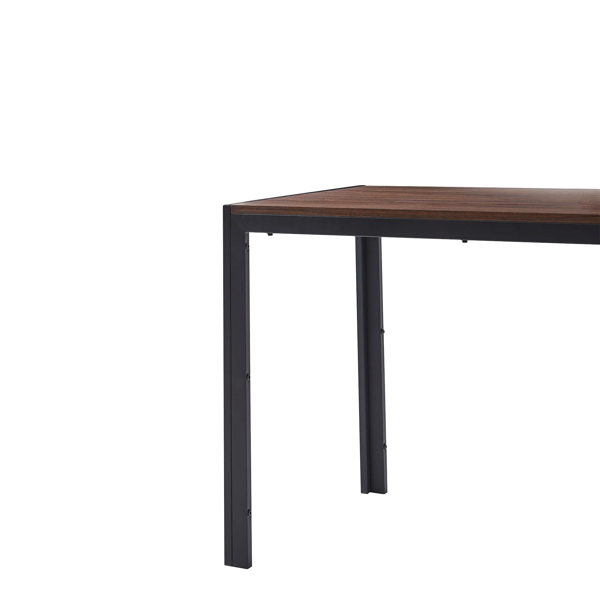 Creative Design Veneered MDF Wood Structure Rectangular Walnut Dining Table - Walnut - Image 3