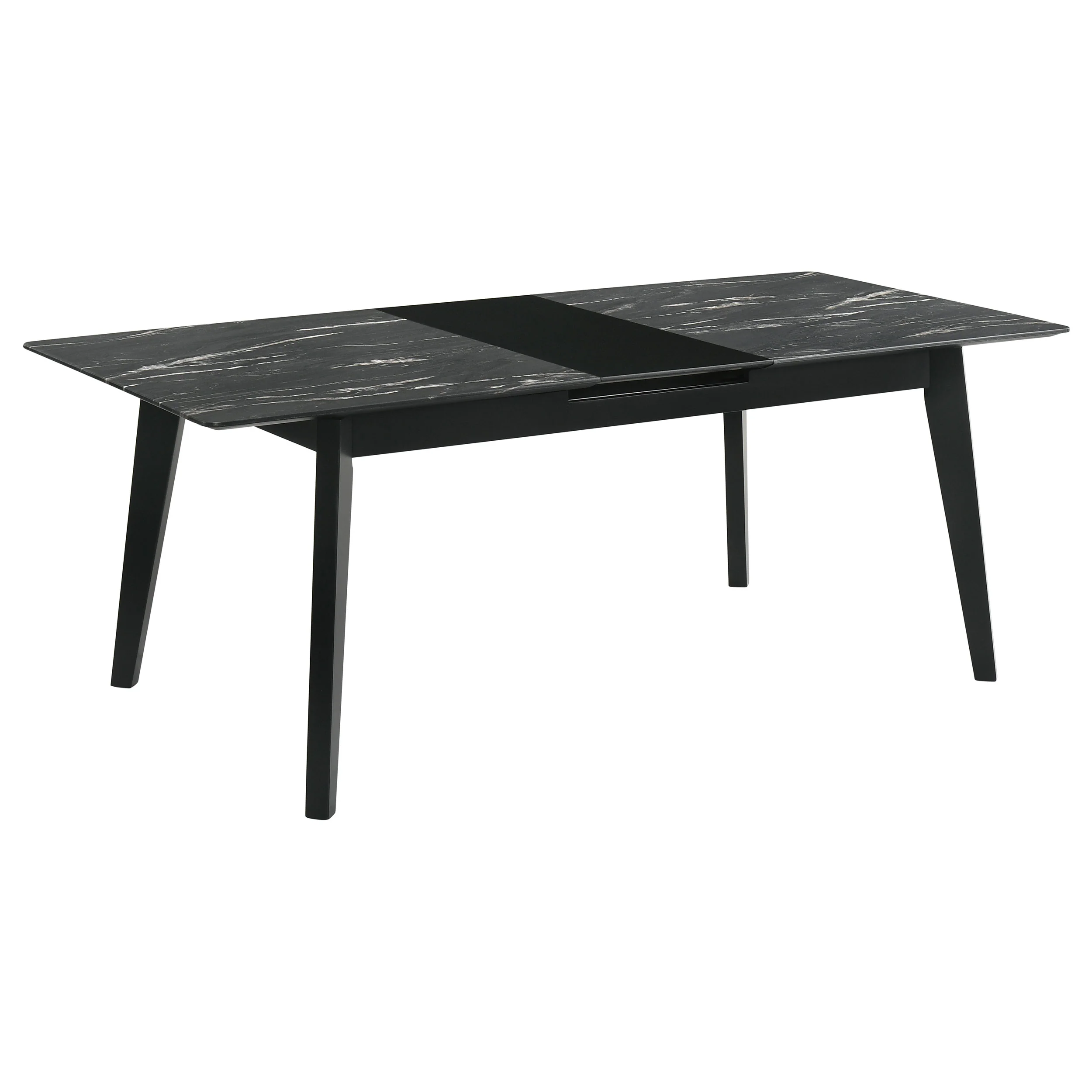 Crestmont 78-Inch Extension Dining Table Black Faux Marble