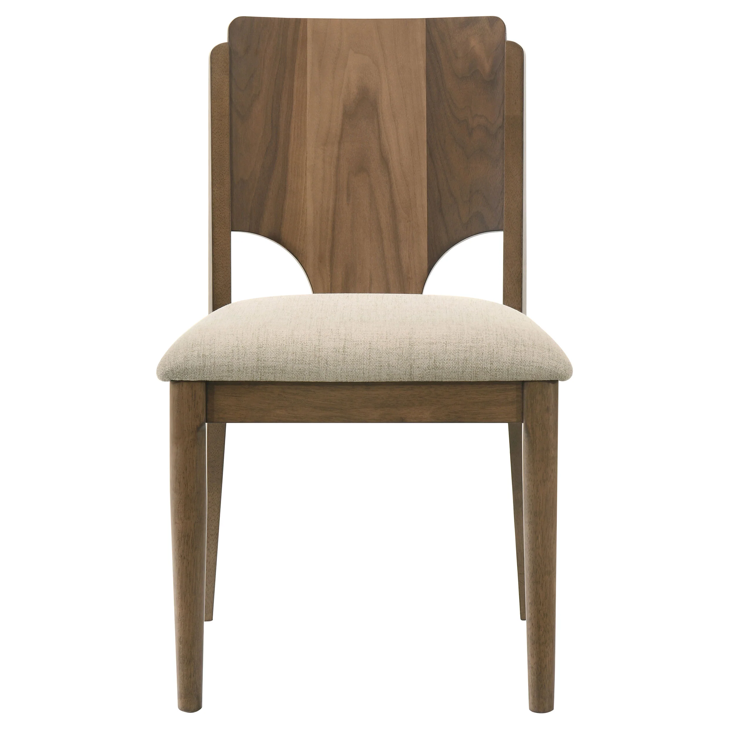 Crestmore Dining Chair Upholstered Seat Walnut Set of 2 - Image 4