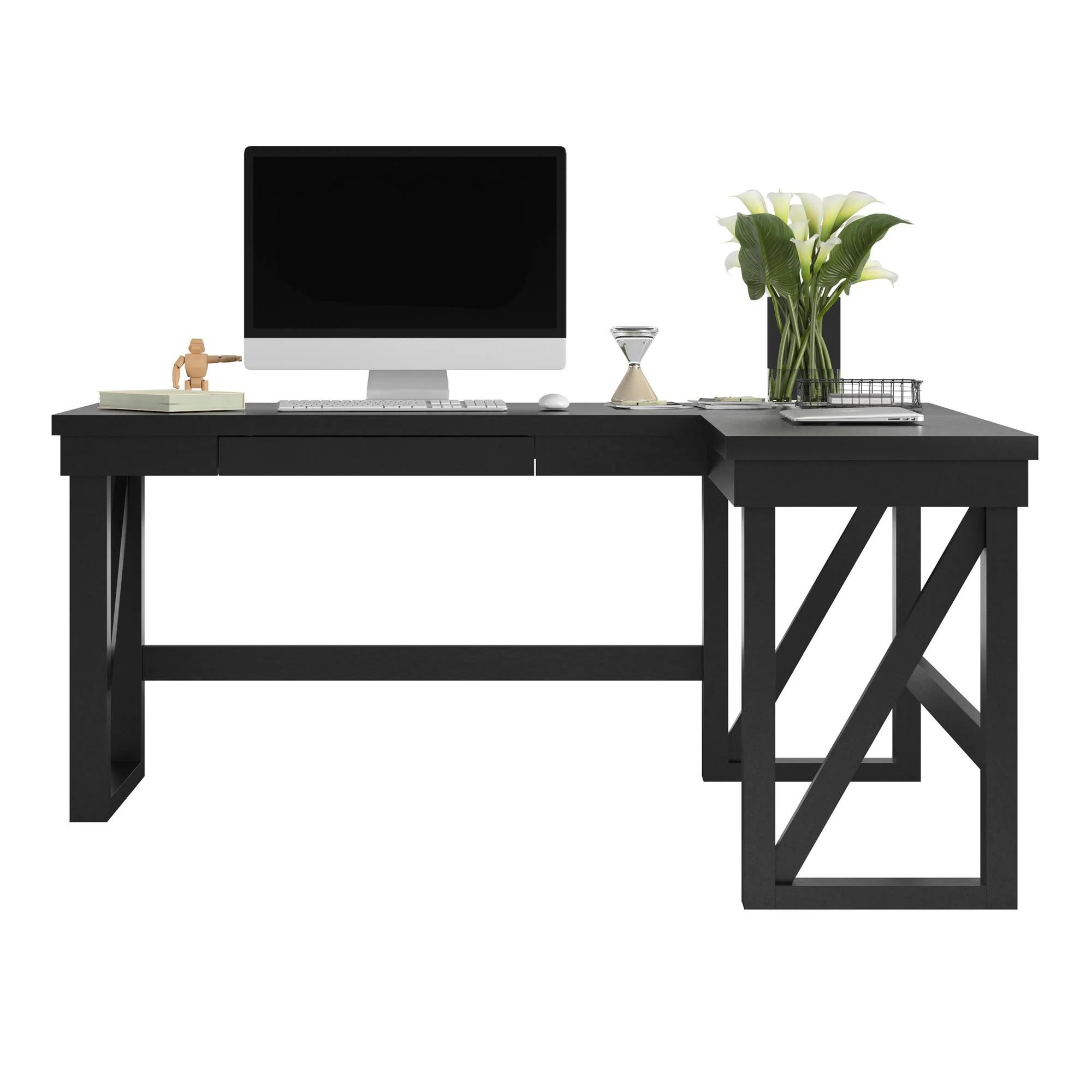 Crestwood - Lift Top L Desk - Black - Image 6