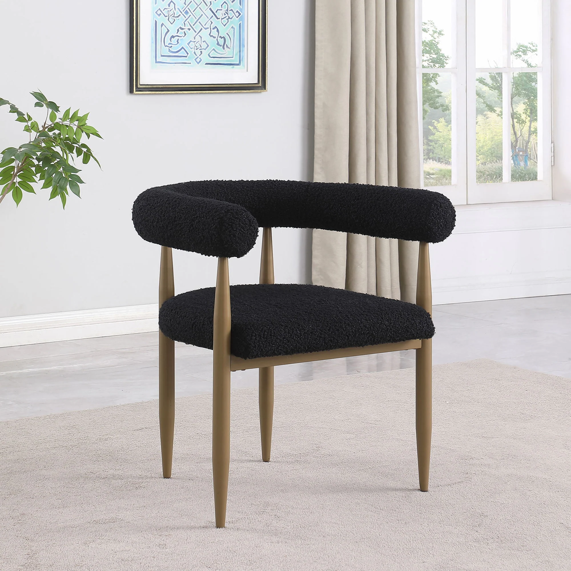 Crofton - Upholstered Dining Arm Chair (Set of 2) - Black - Image 9