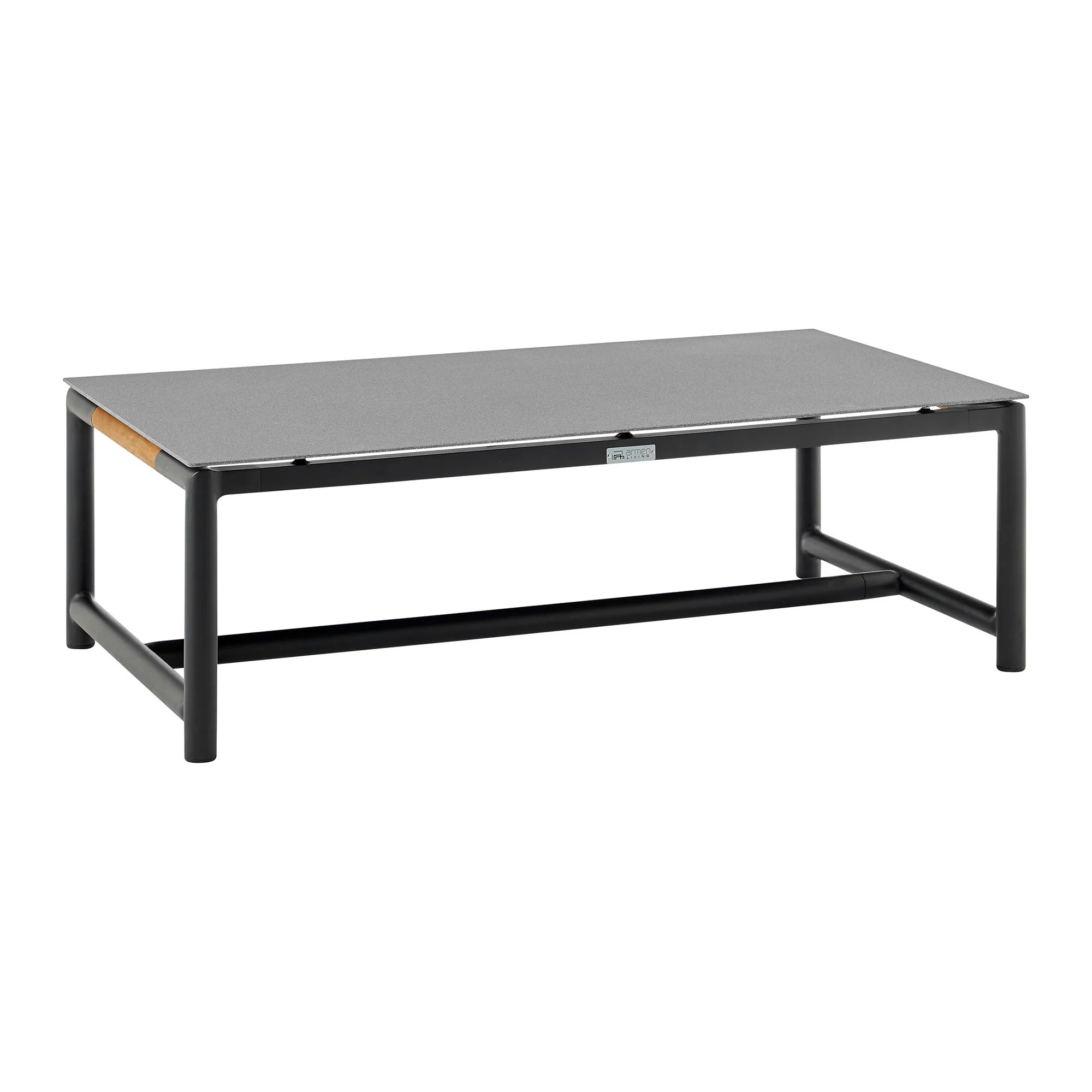 Crown - 4 Piece Outdoor Seating Set With Cushion - Black / Teak - Image 4