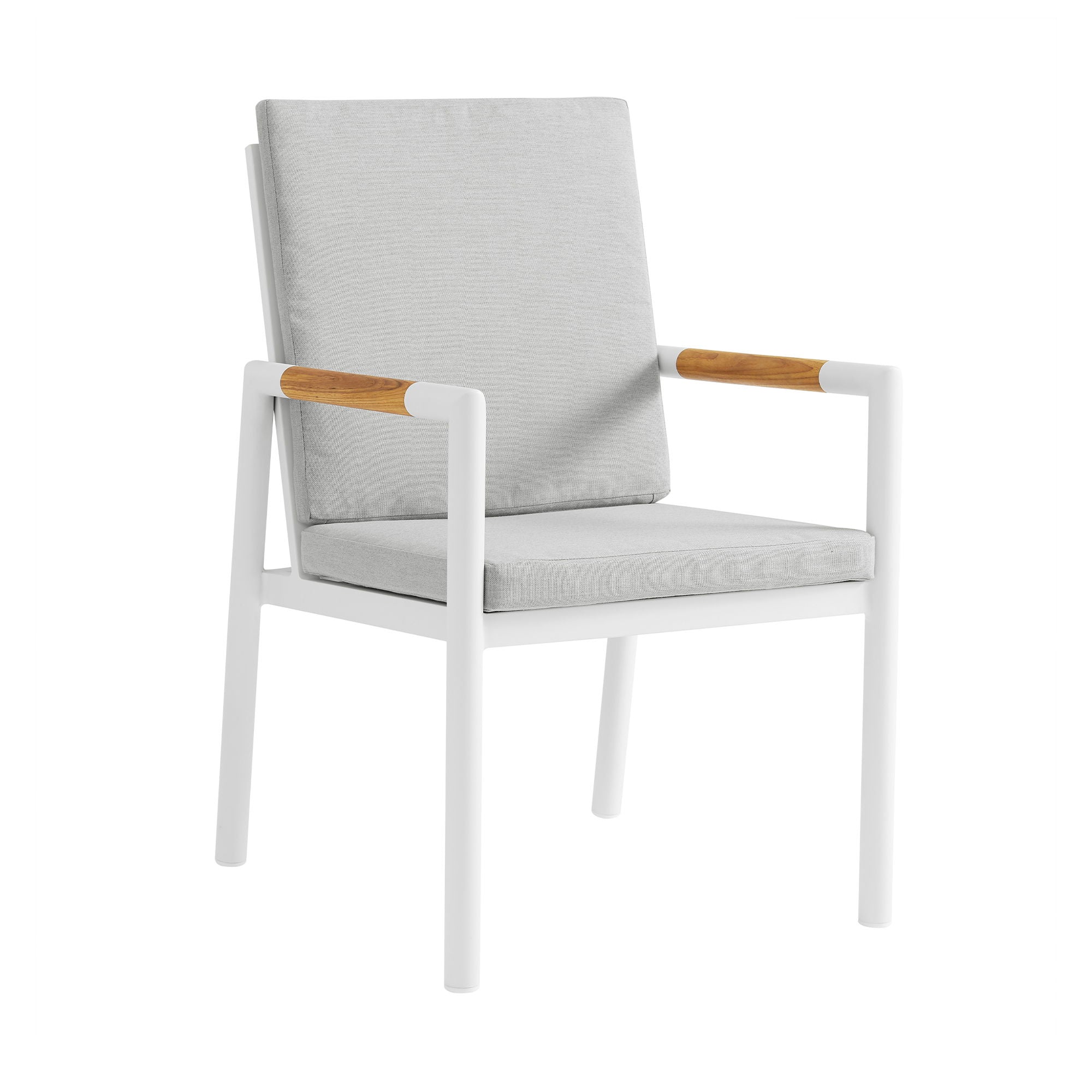 Crown - Outdoor Dining Chair (Set of 2) - White / Teak - Image 4