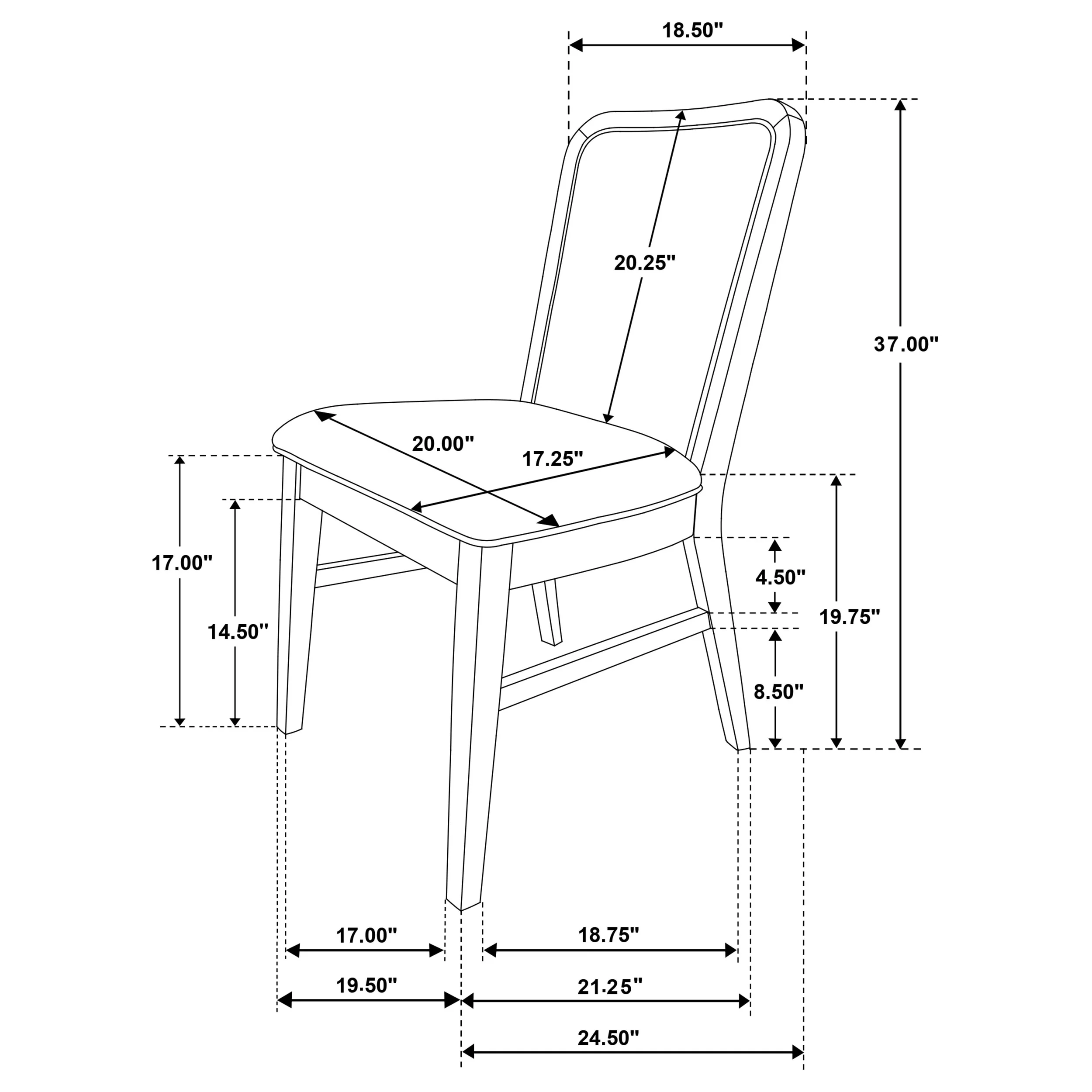 Croyden Dining Side Chair in Grey, Set of 2 - Image 11