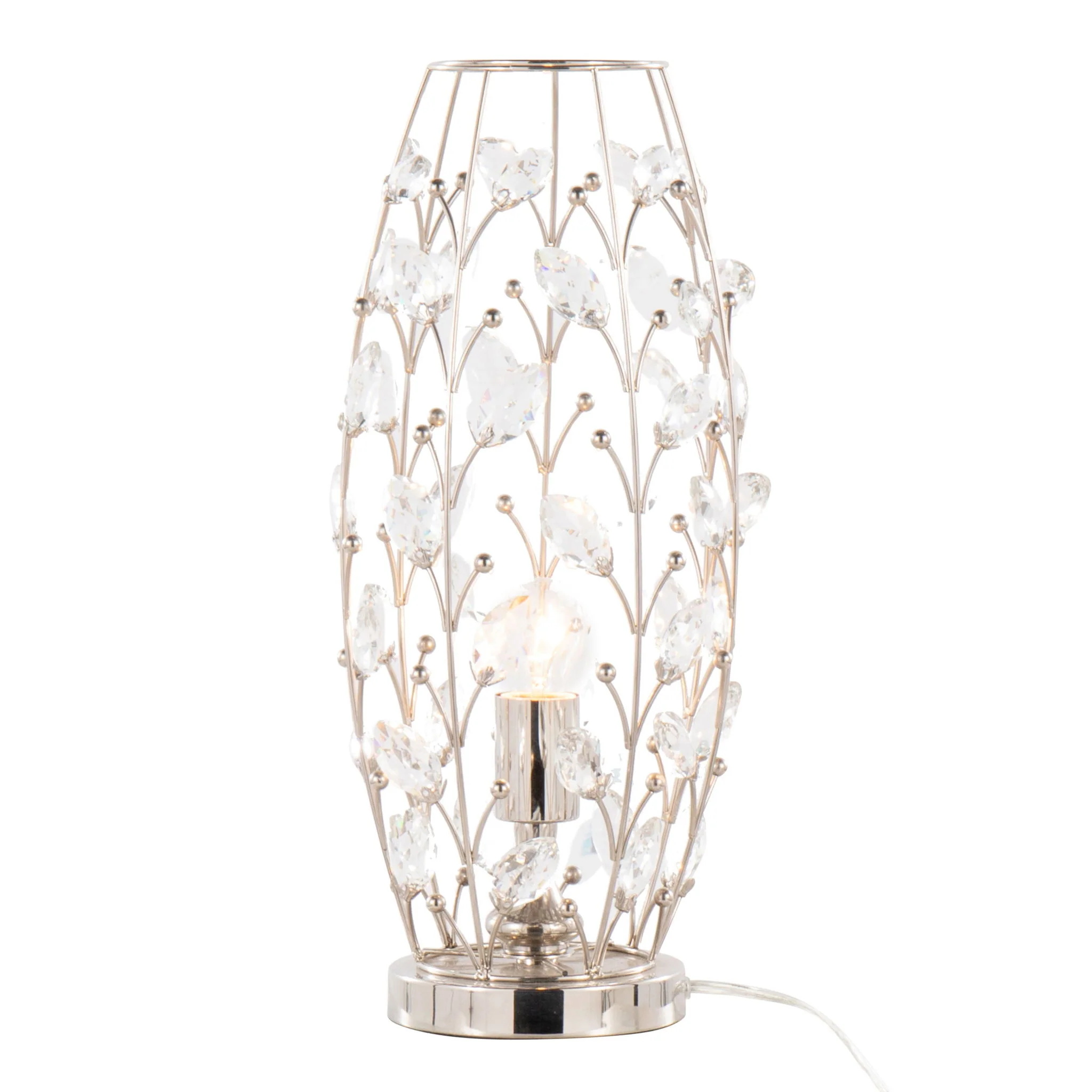 Crystal - Buds Contemporary Uplight Lamp - Polished Nickel / Clear Crystal - Image 2