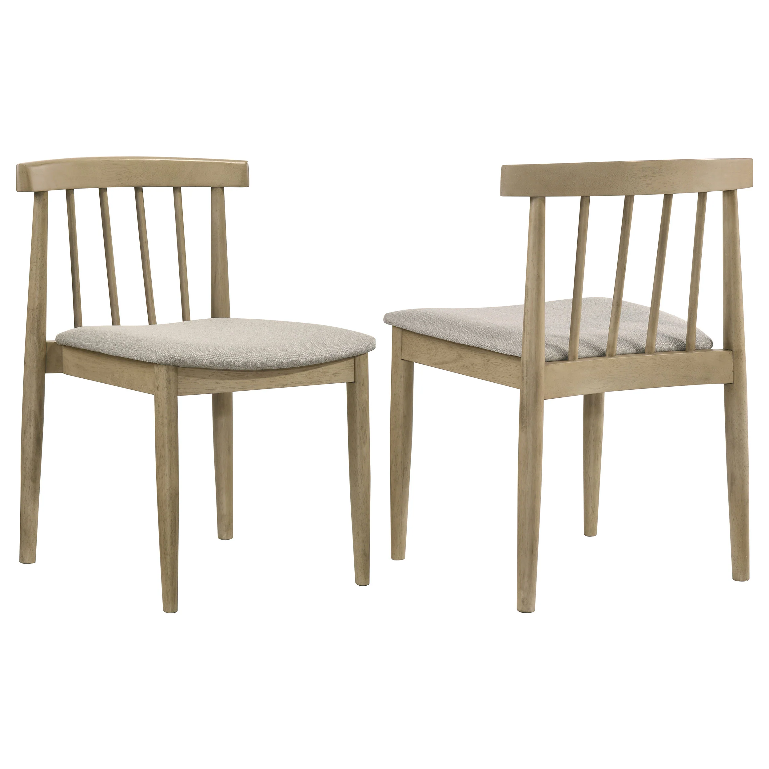 Cullen Dining Side Chair, Natural Oak with Wheat Upholstery (Set of 2)