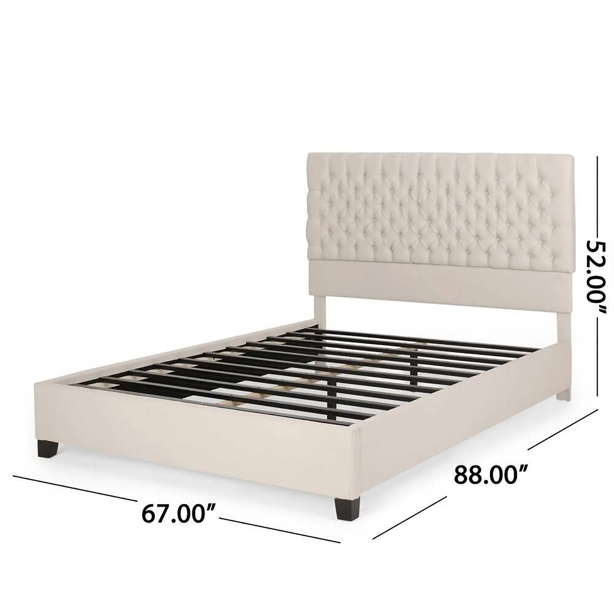 Cumulus - Fully Upholstered Fabric Queen Bed Set - Ivory - Image 5