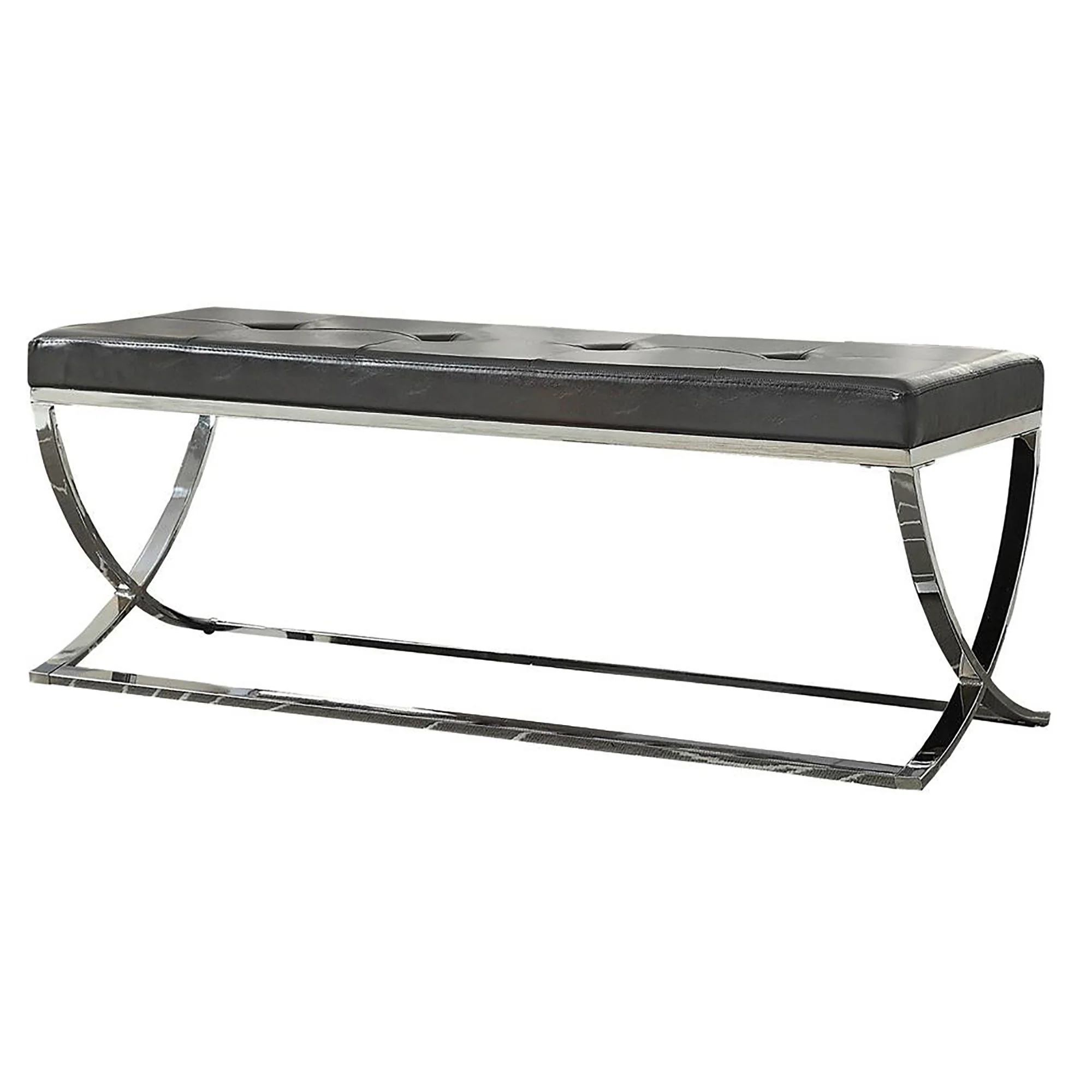 Curve Leg Bench With Upholstery - Black - Image 3