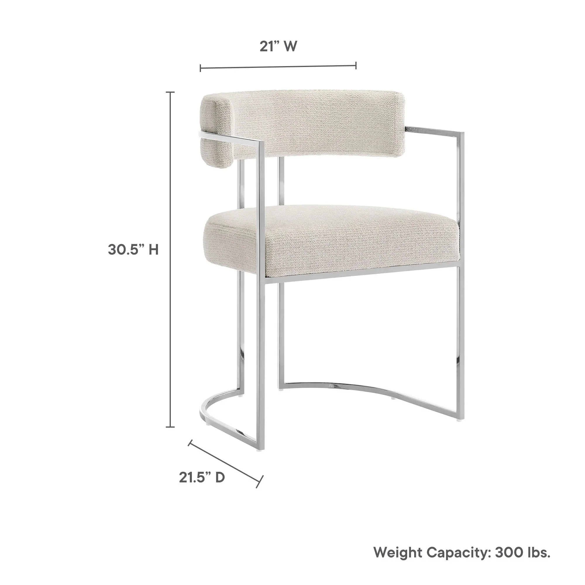 Curved Back Fabric and Metal Dining Accent Chair - Image 9