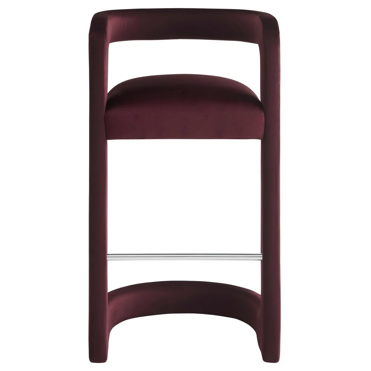 Curved Barrel Back Performance Velvet Bar Stool - Image 15