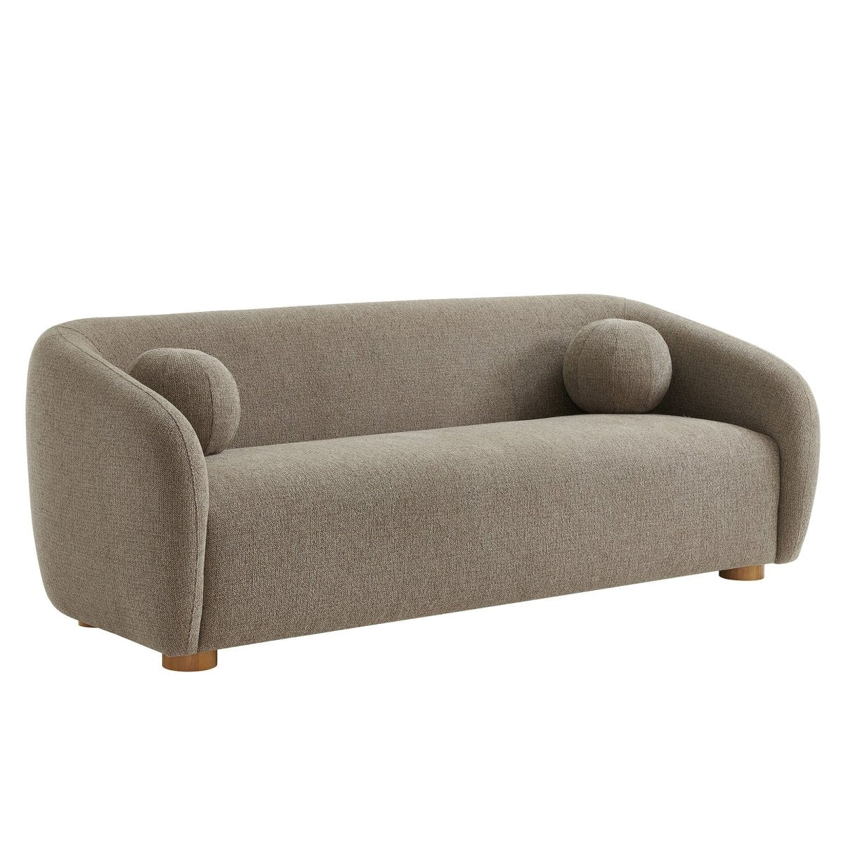 Curved Chenille Fabric Sofa with Deep Seating - Image 13
