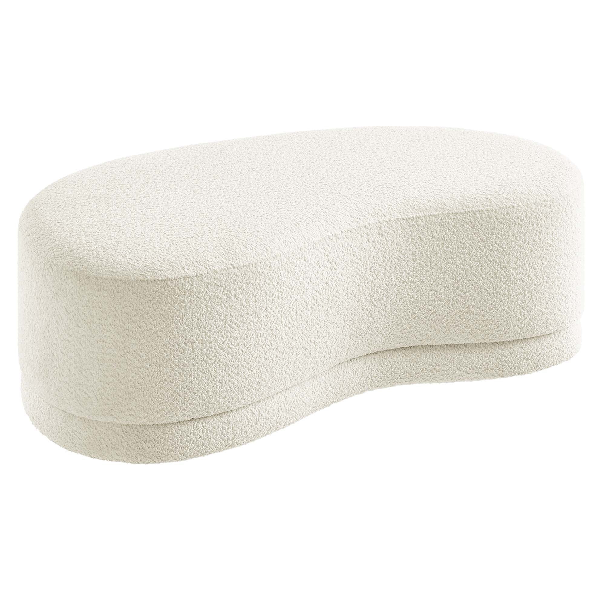 Curved Chenille Upholstered Ottoman Bench – 48 Inch - Image 13