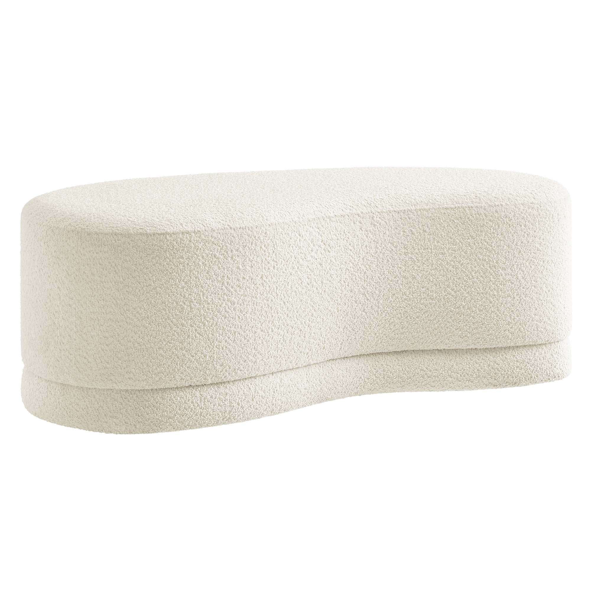 Curved Chenille Upholstered Ottoman Bench – 48 Inch - Image 9