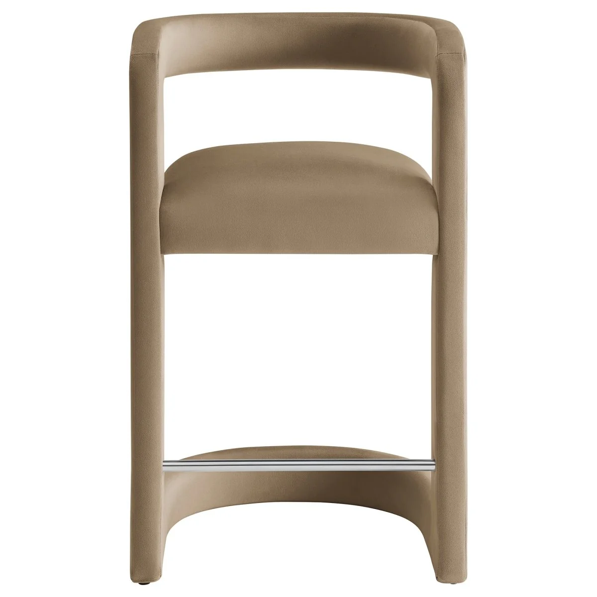 Curved Performance Velvet Counter Stool - Image 30