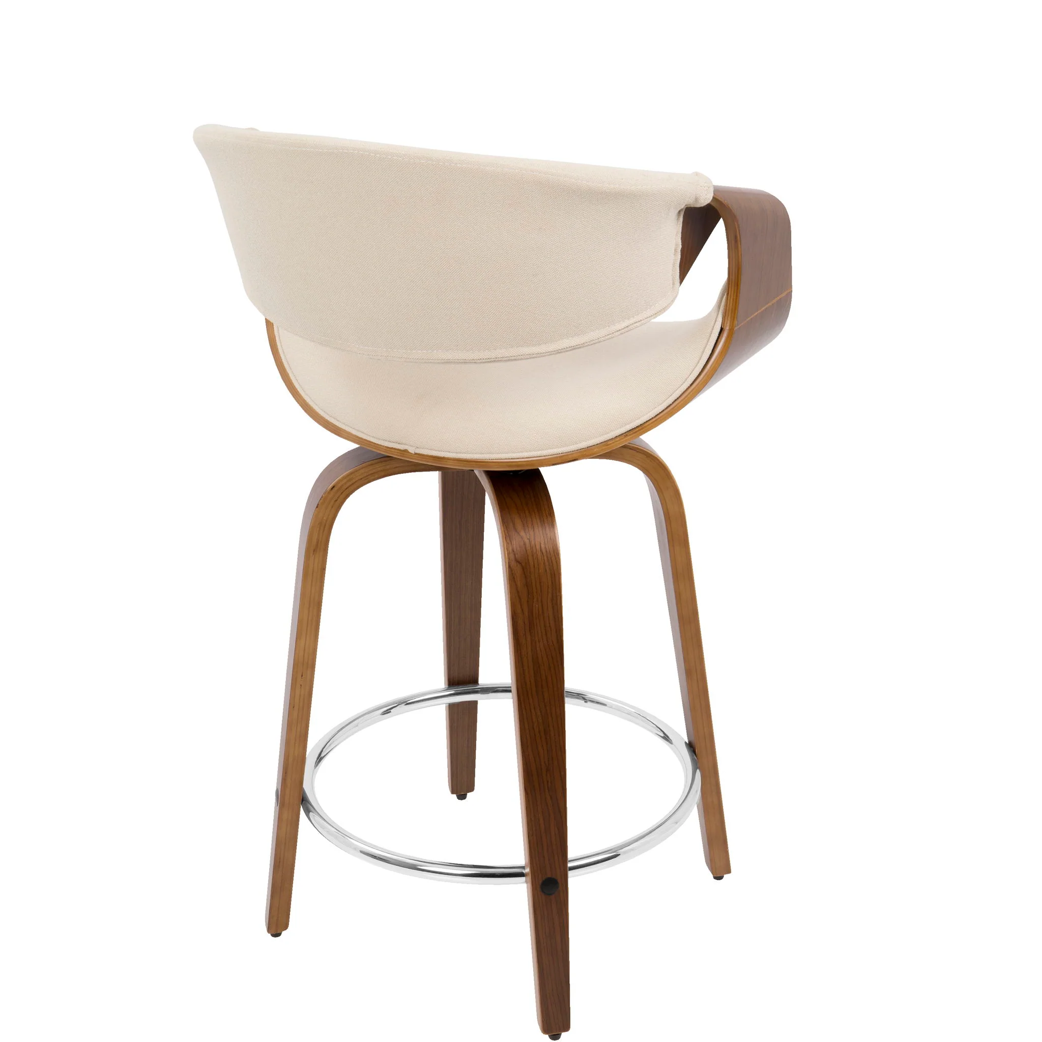 Curvini Mid - Century Modern Fixed Height Counter Stool With Swivel (Set of 2) - Image 8