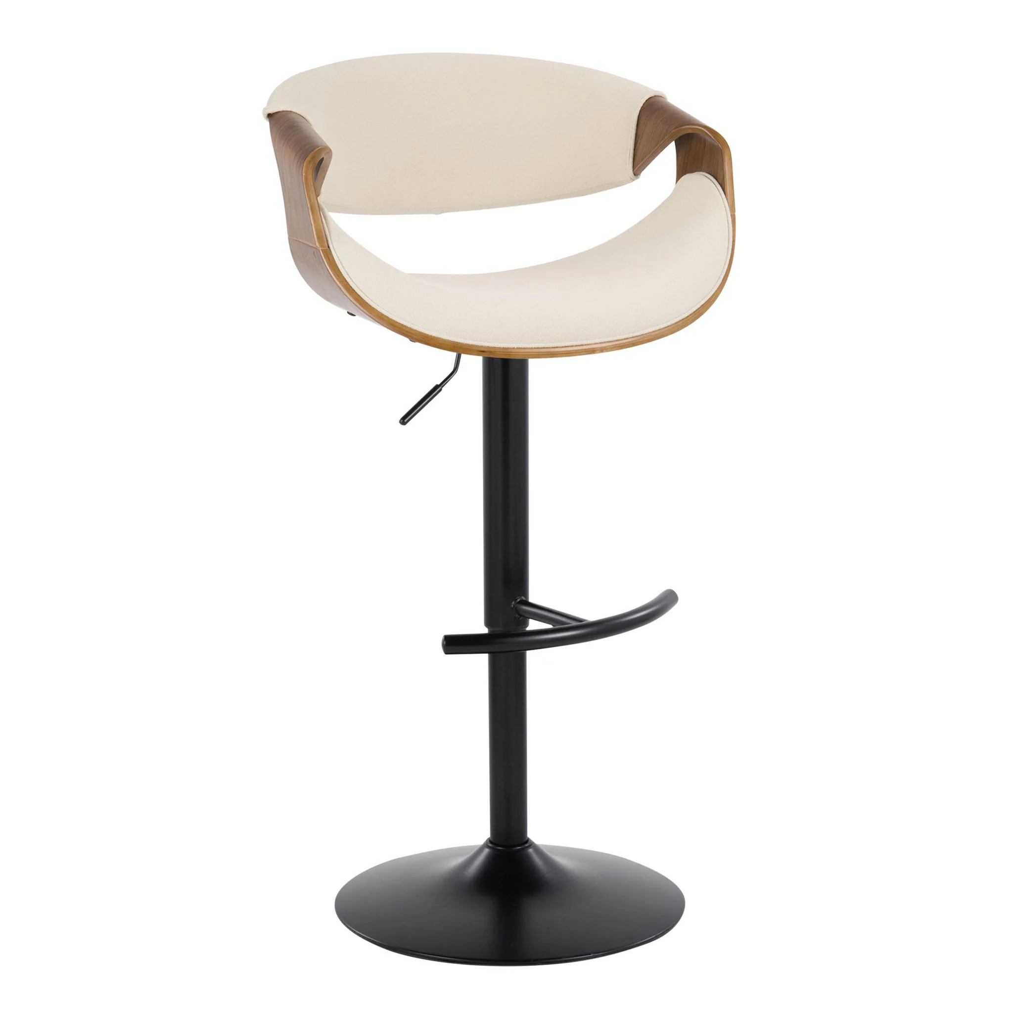 Curvo - Mid Century Modern Adjustable Barstool With Swivel & Rounded T Footrest (Set of 2) - Image 18