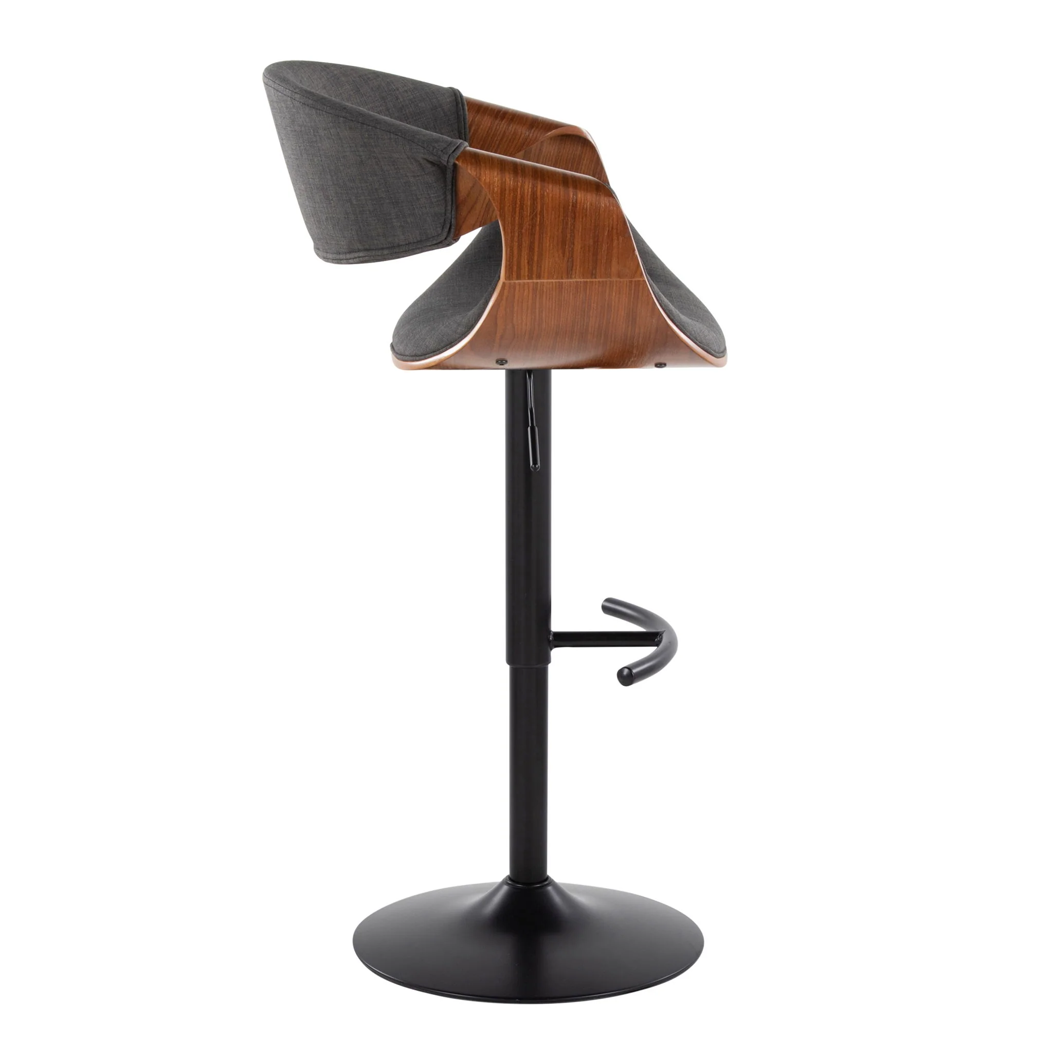 Curvo - Mid Century Modern Adjustable Barstool With Swivel & Rounded T Footrest (Set of 2) - Image 7