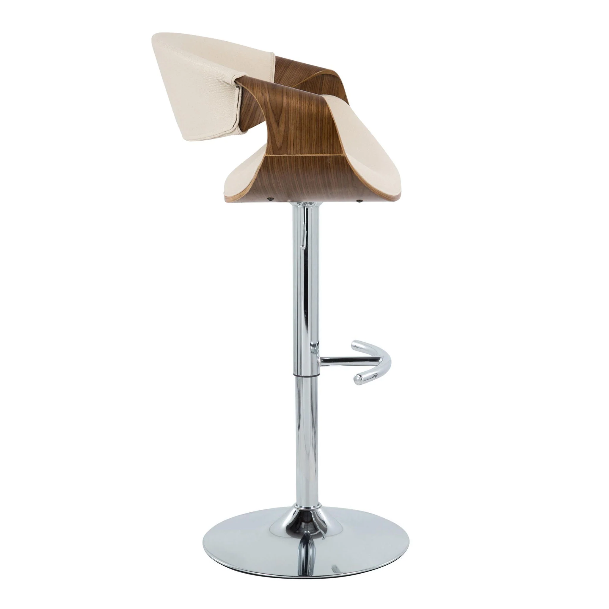 Curvo - Mid Century Modern Adjustable Barstool With Swivel With Rounded T Footrest (Set of 2) - Image 21