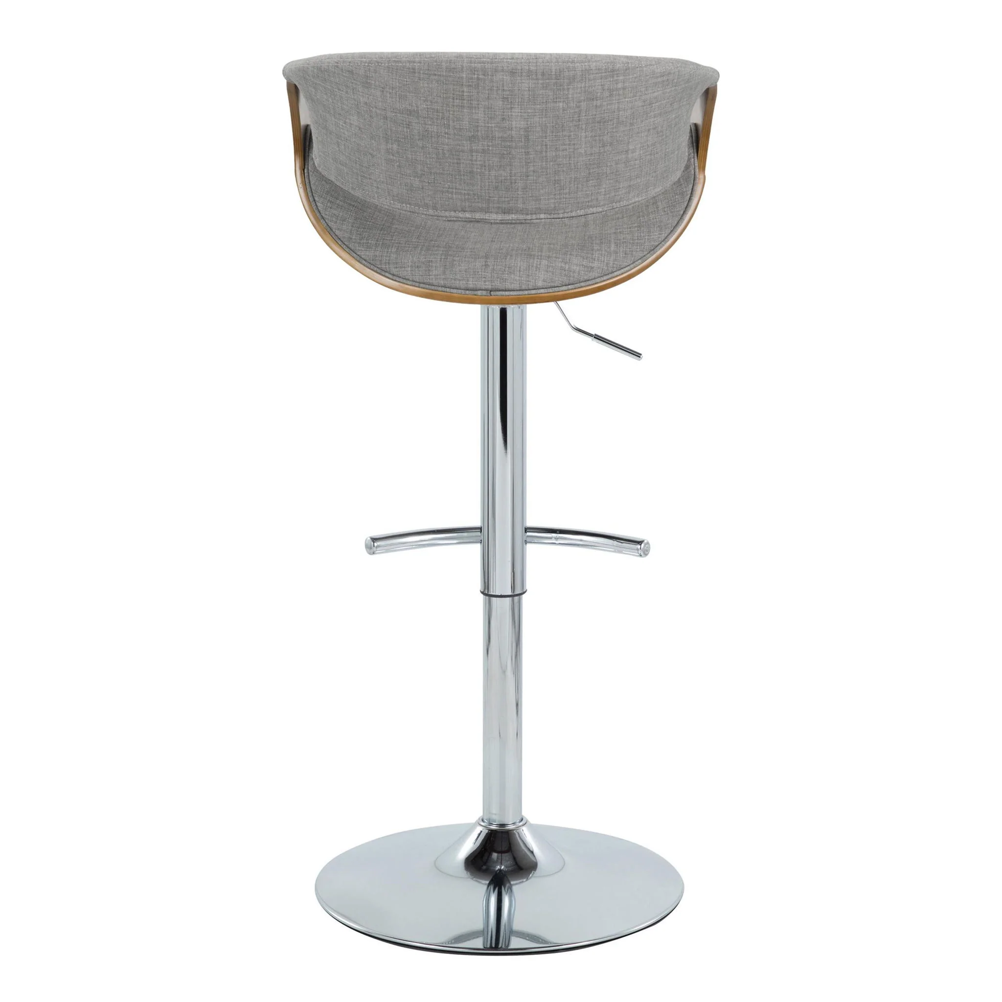 Curvo - Mid Century Modern Adjustable Barstool With Swivel With Rounded T Footrest (Set of 2) - Image 6
