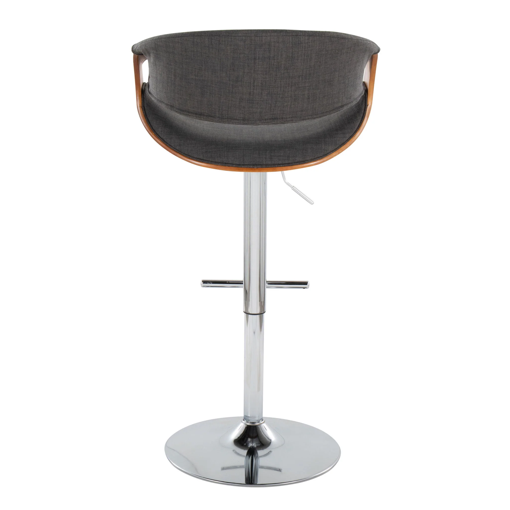 Curvo - Mid Century Modern Adjustable Barstool With Swivel With Straight T Footrest - Image 16