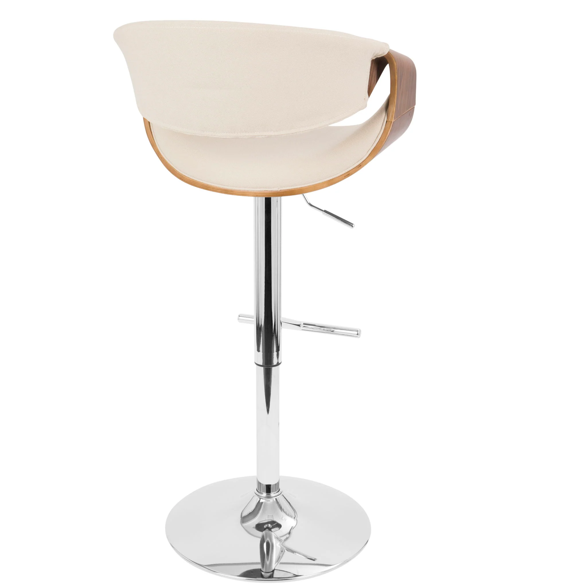 Curvo - Mid Century Modern Adjustable Barstool With Swivel With Straight T Footrest - Image 19