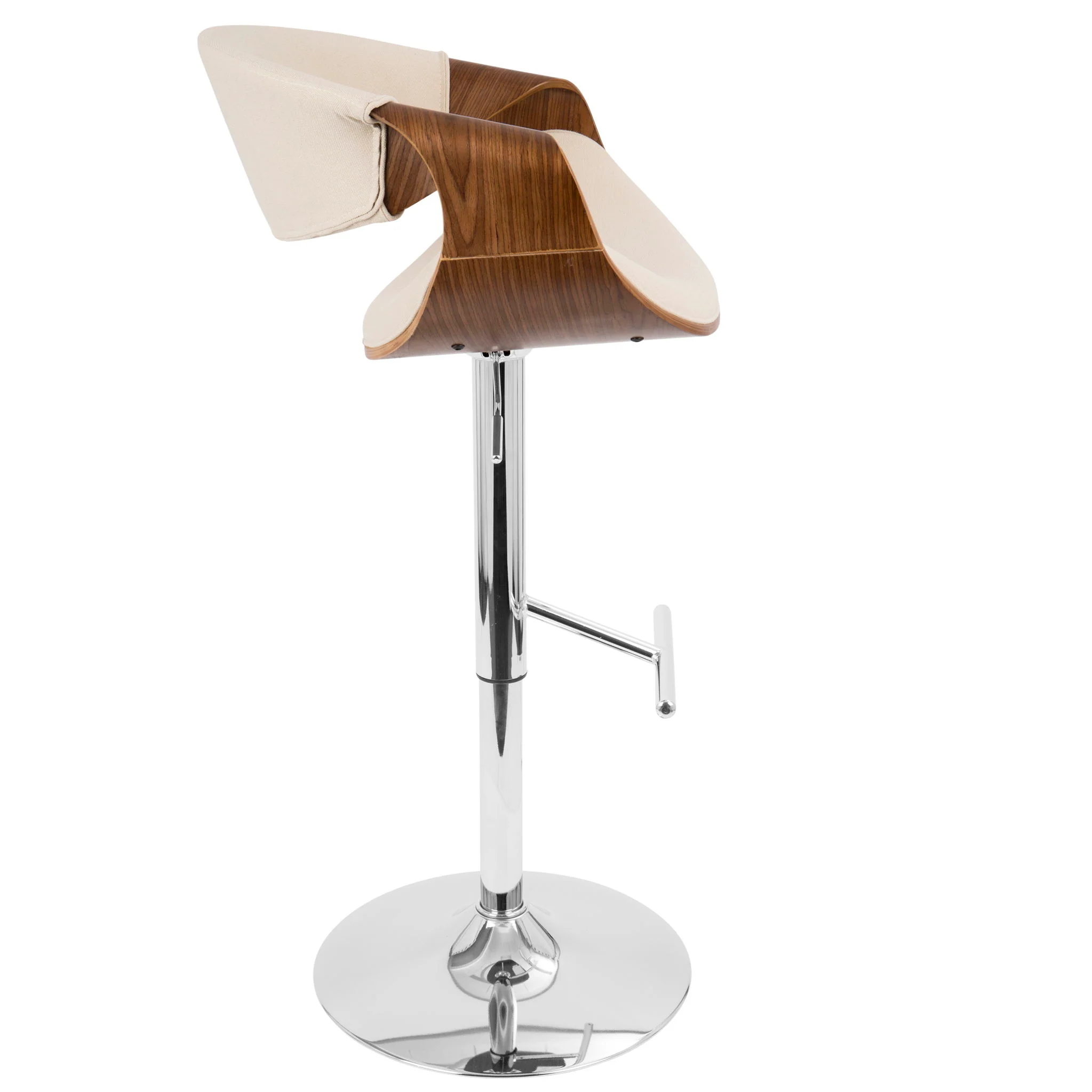 Curvo - Mid Century Modern Adjustable Barstool With Swivel With Straight T Footrest - Image 20
