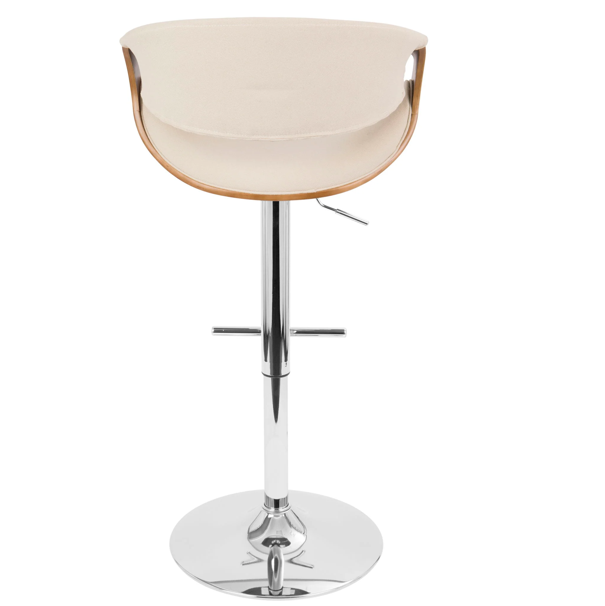 Curvo - Mid Century Modern Adjustable Barstool With Swivel With Straight T Footrest - Image 25