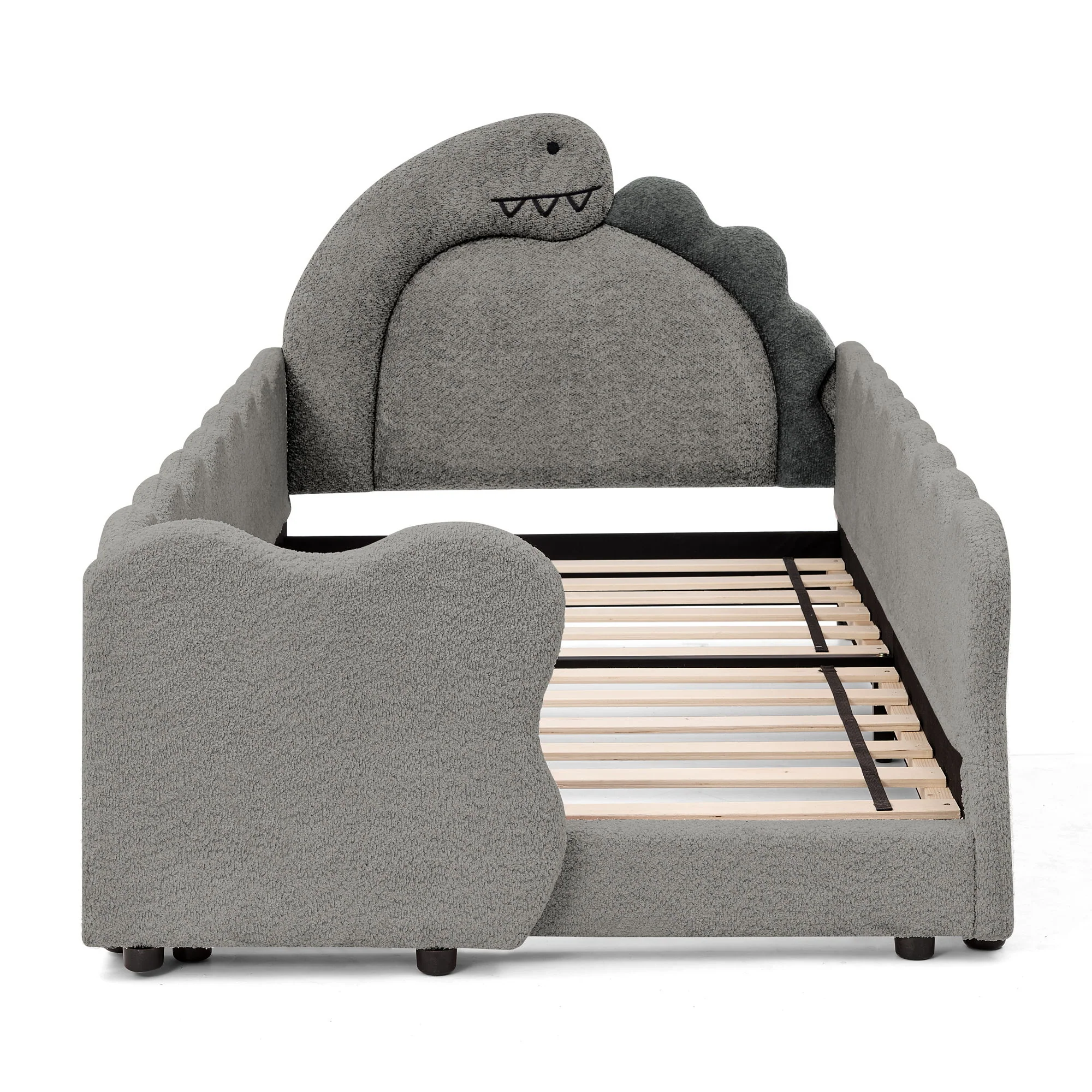 Cute Dinosaur Shaped Bed With Safety Guardrail, Toddler Frame - Image 3