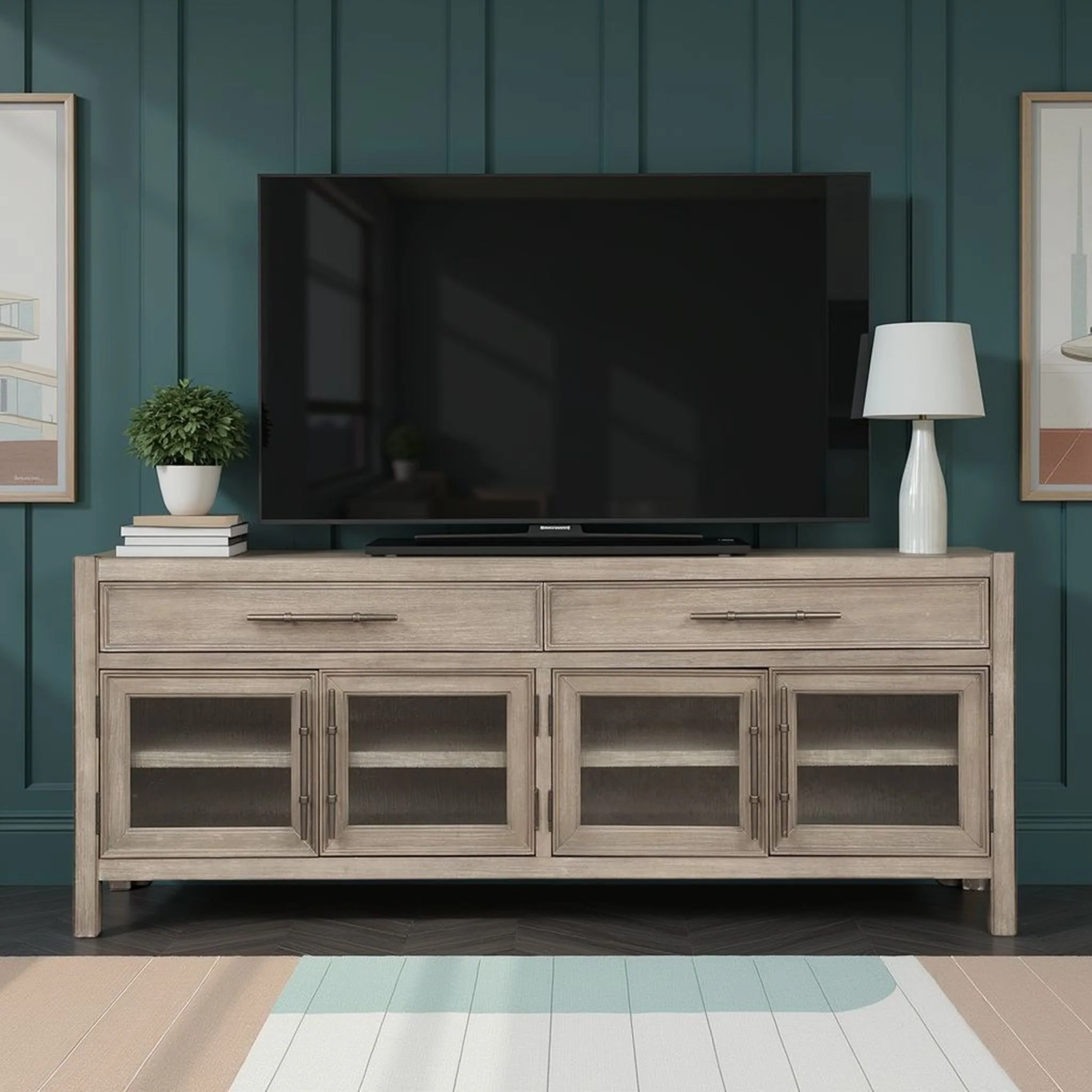 Cypress Lane - TV Stand Console - White Oak - Image 6