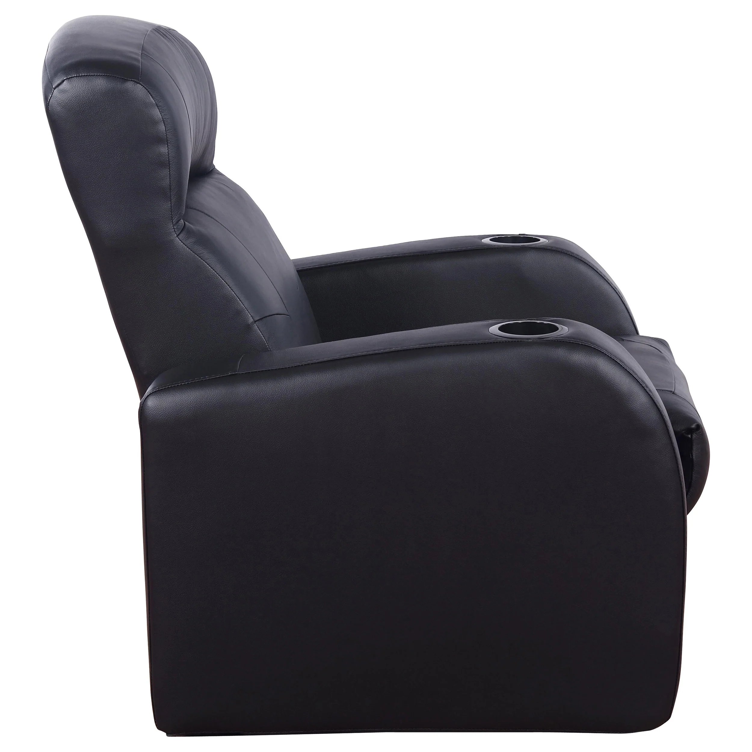 Cyrus 7-Piece Black Leather Home Theater Seating - Image 6
