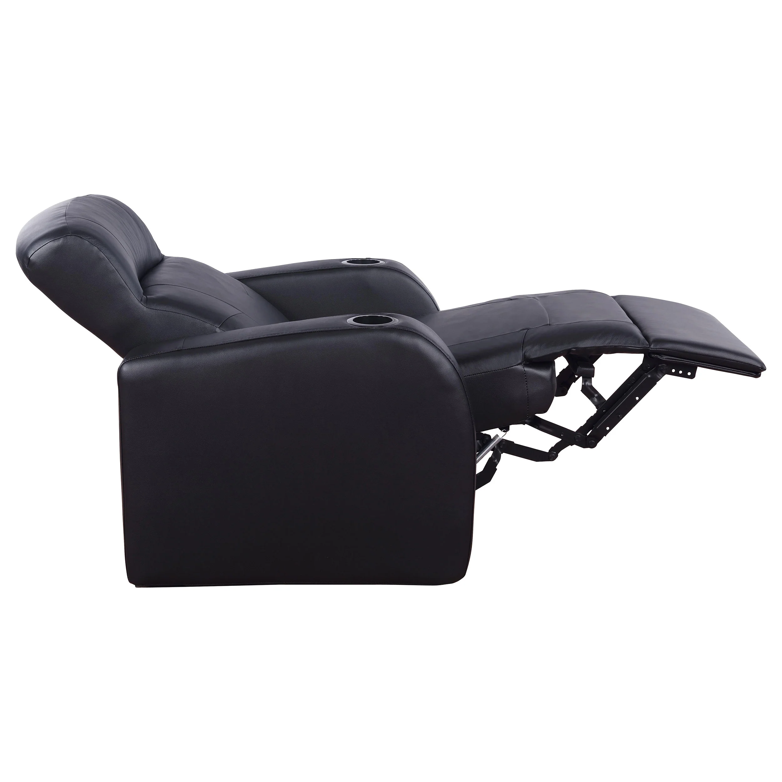 Cyrus 7-Piece Black Leather Home Theater Seating - Image 8