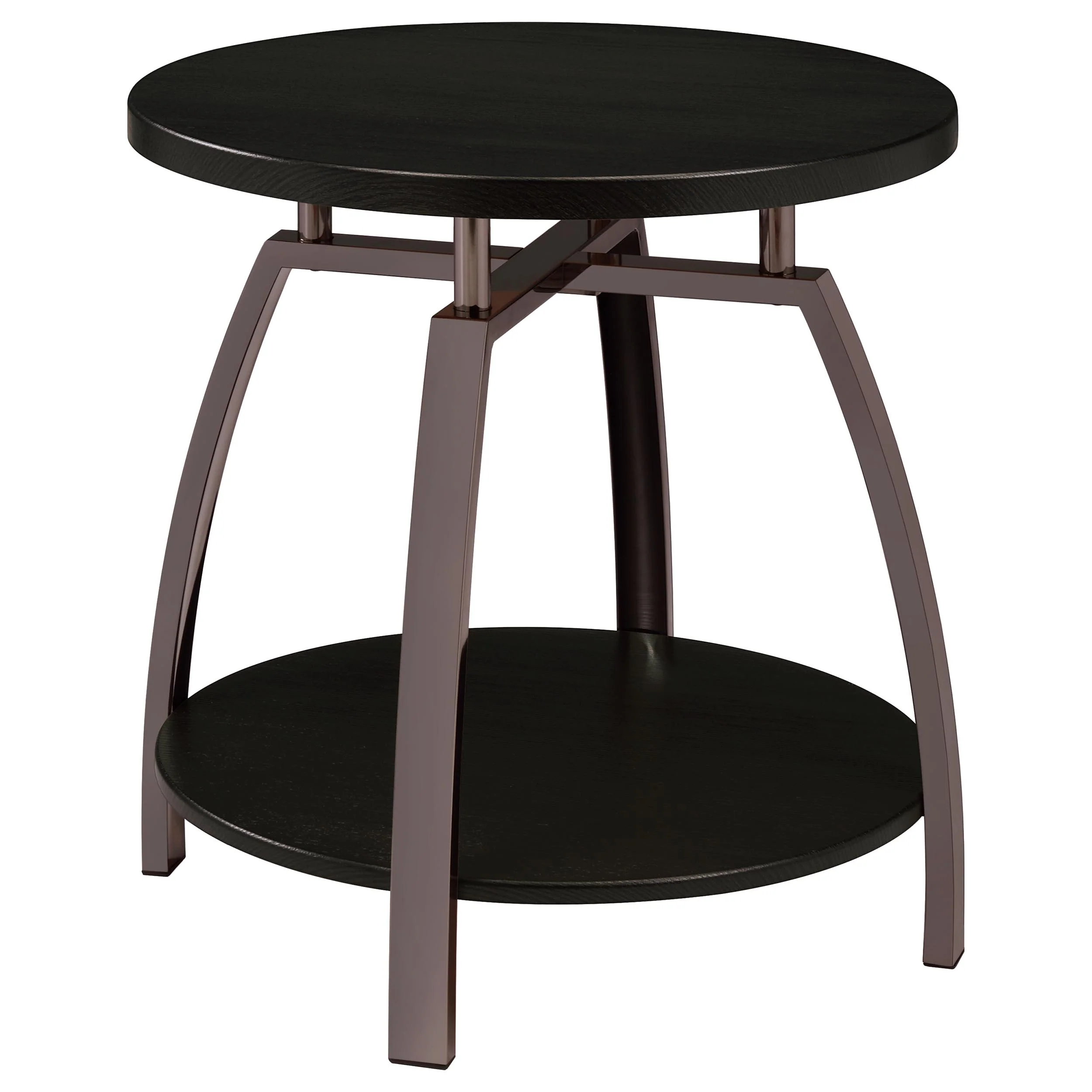 Dacre 2-Piece Round Coffee and End Table Set Dark Charcoal - Image 5