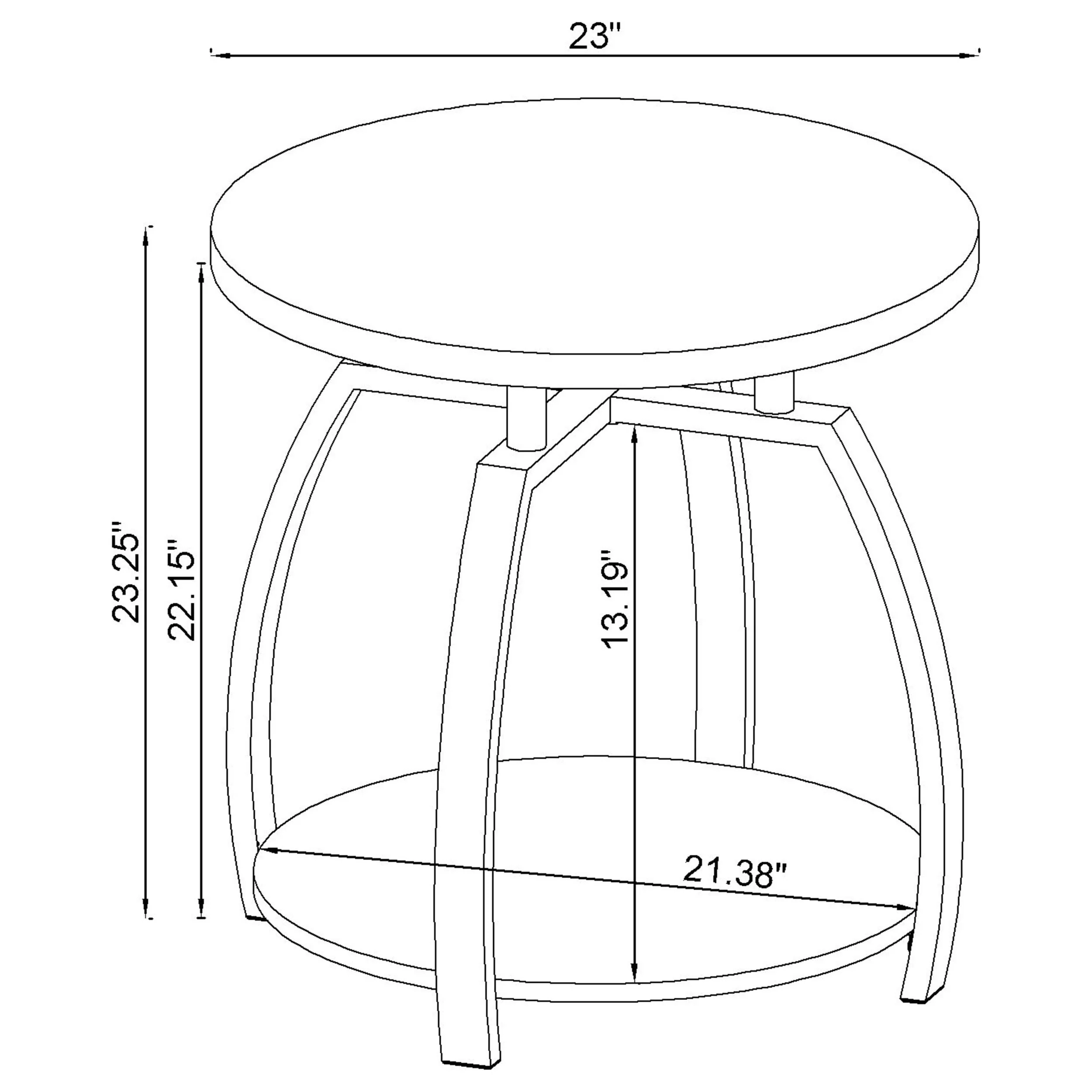 Dacre Round Dark Charcoal End Table - Image 3