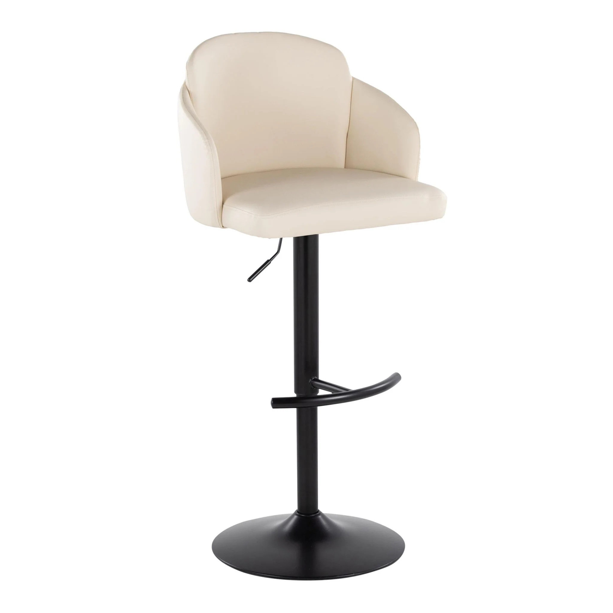Dahlia - Contemporary Adjustable Barstool With Swivel With Rounded T Footrest (Set of 2) - Image 4