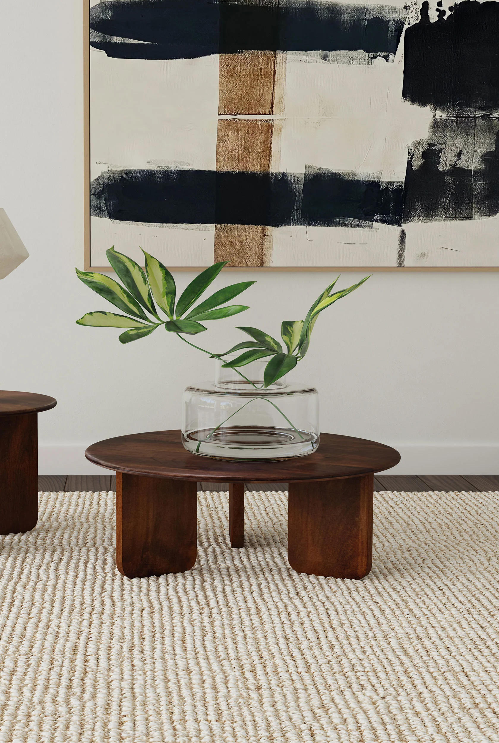 Dale Round Solid Mango Wood Coffee Table in Brown - Image 4