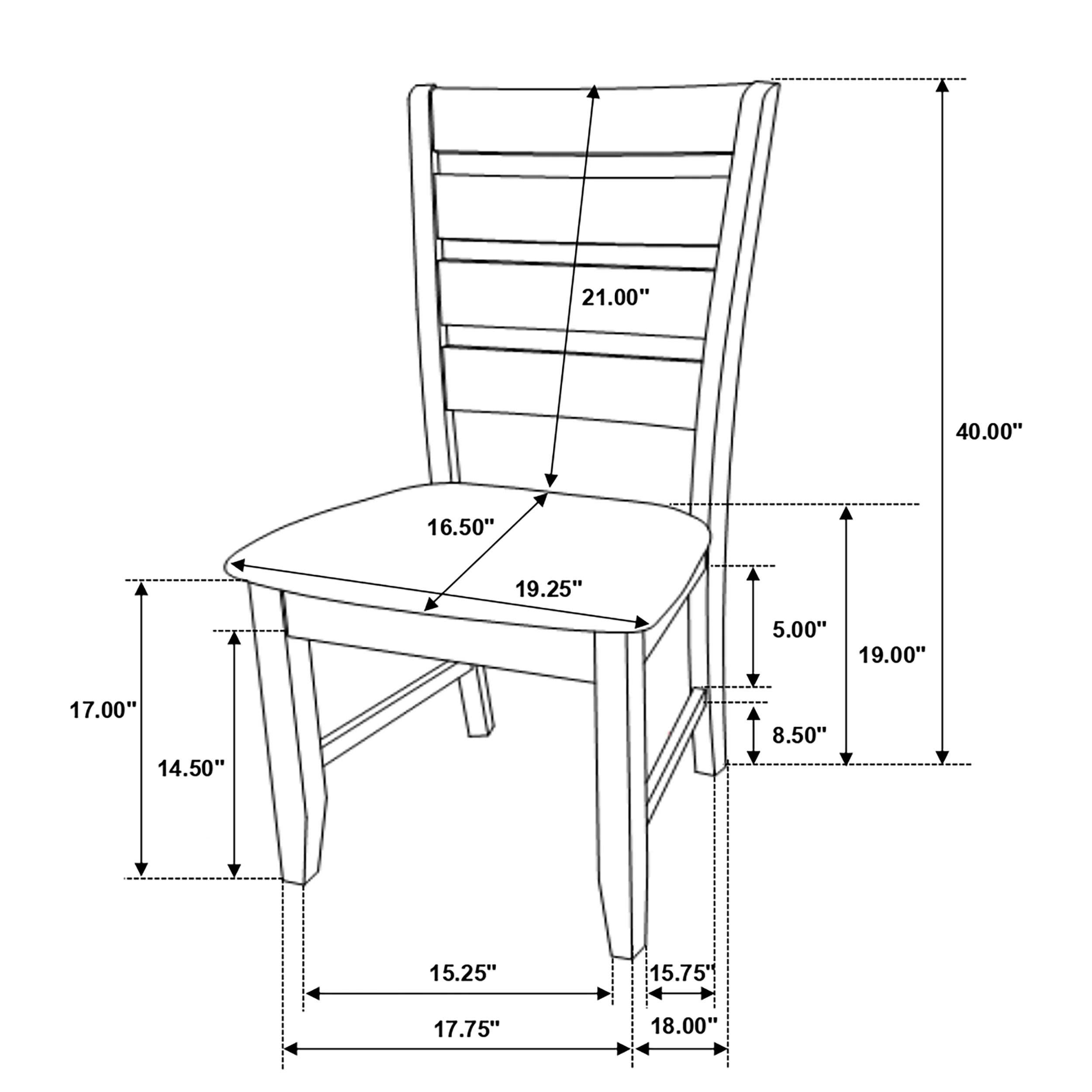 Dalila Wood Dining Side Chair Dark Grey (Set of 2) - Image 11