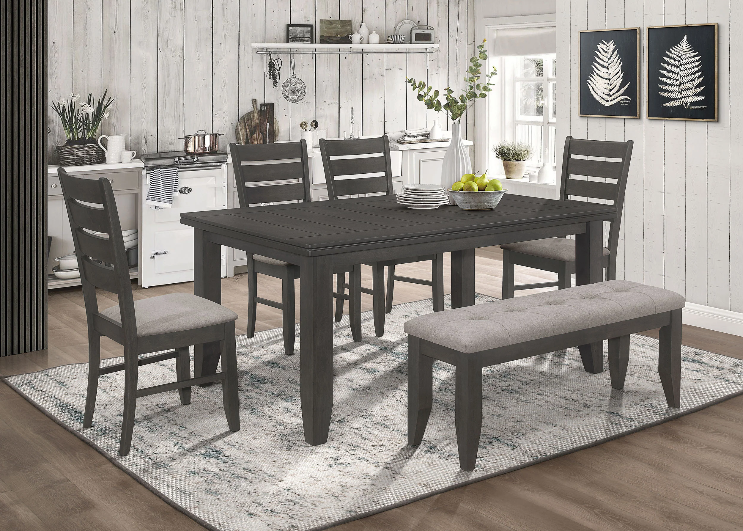 Dalila Wood Dining Side Chair Dark Grey (Set of 2) - Image 12