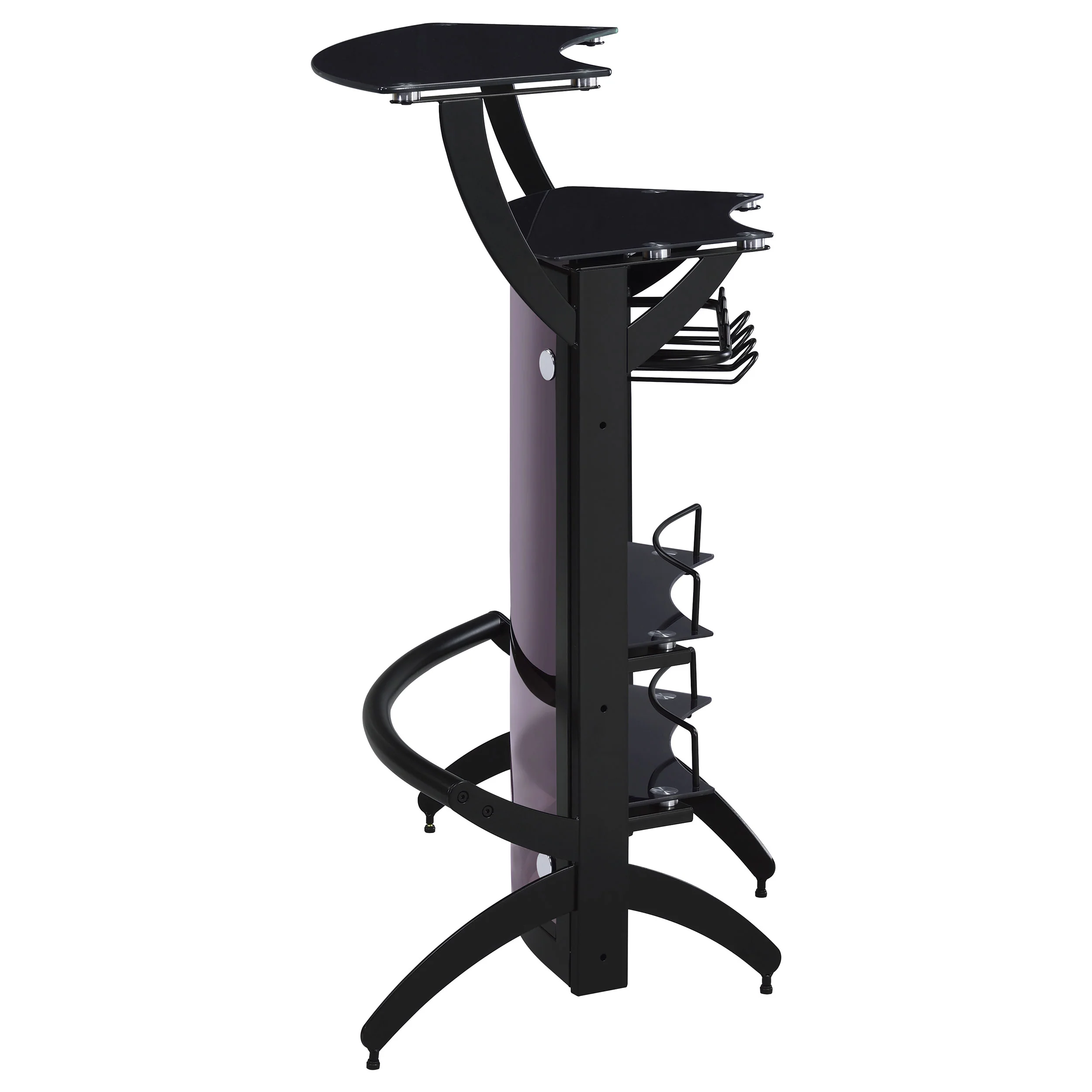 Dallas 2-Shelf Curved Black Home Bar Cabinet - Image 6