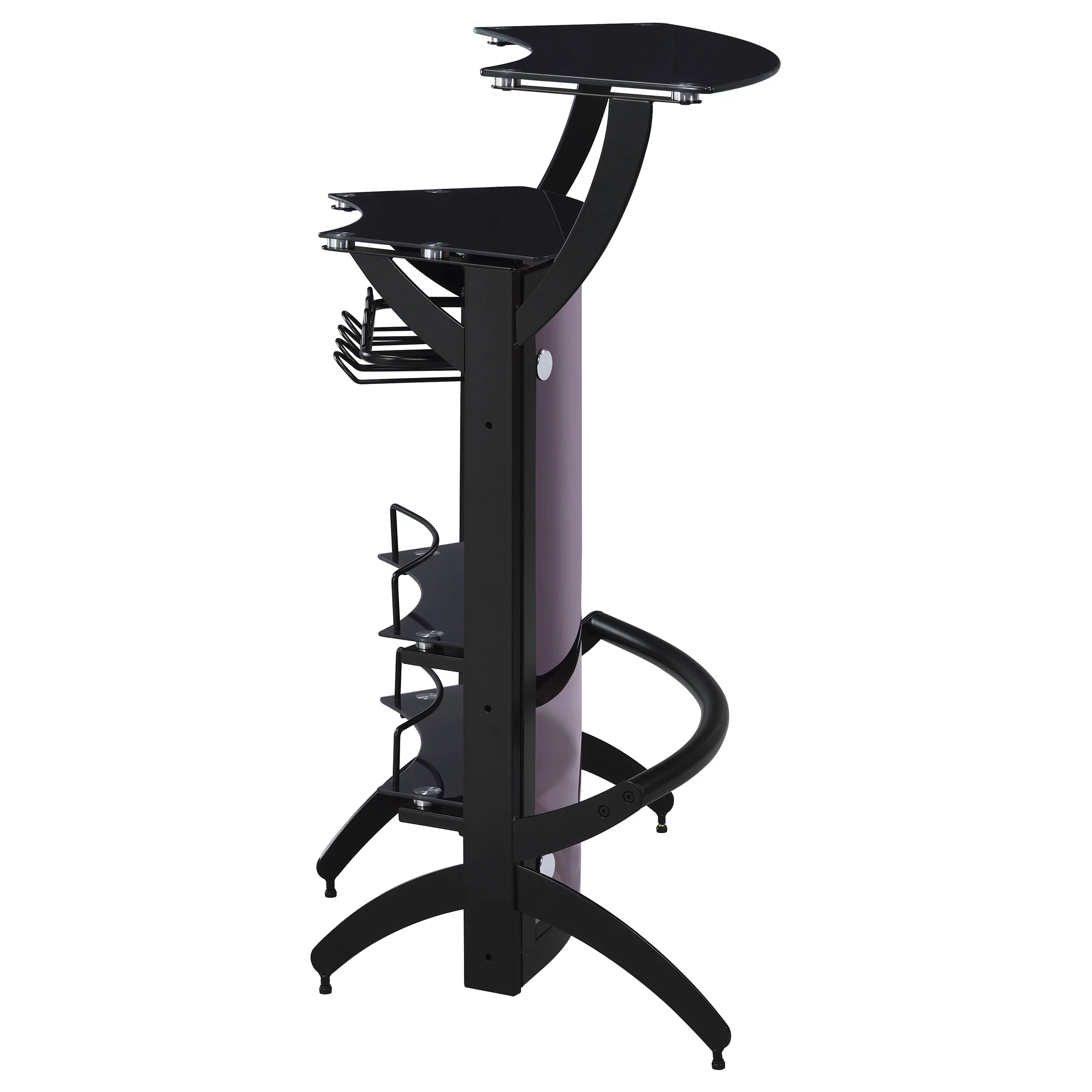 Dallas 2-Shelf Curved Black Home Bar Cabinet - Image 8
