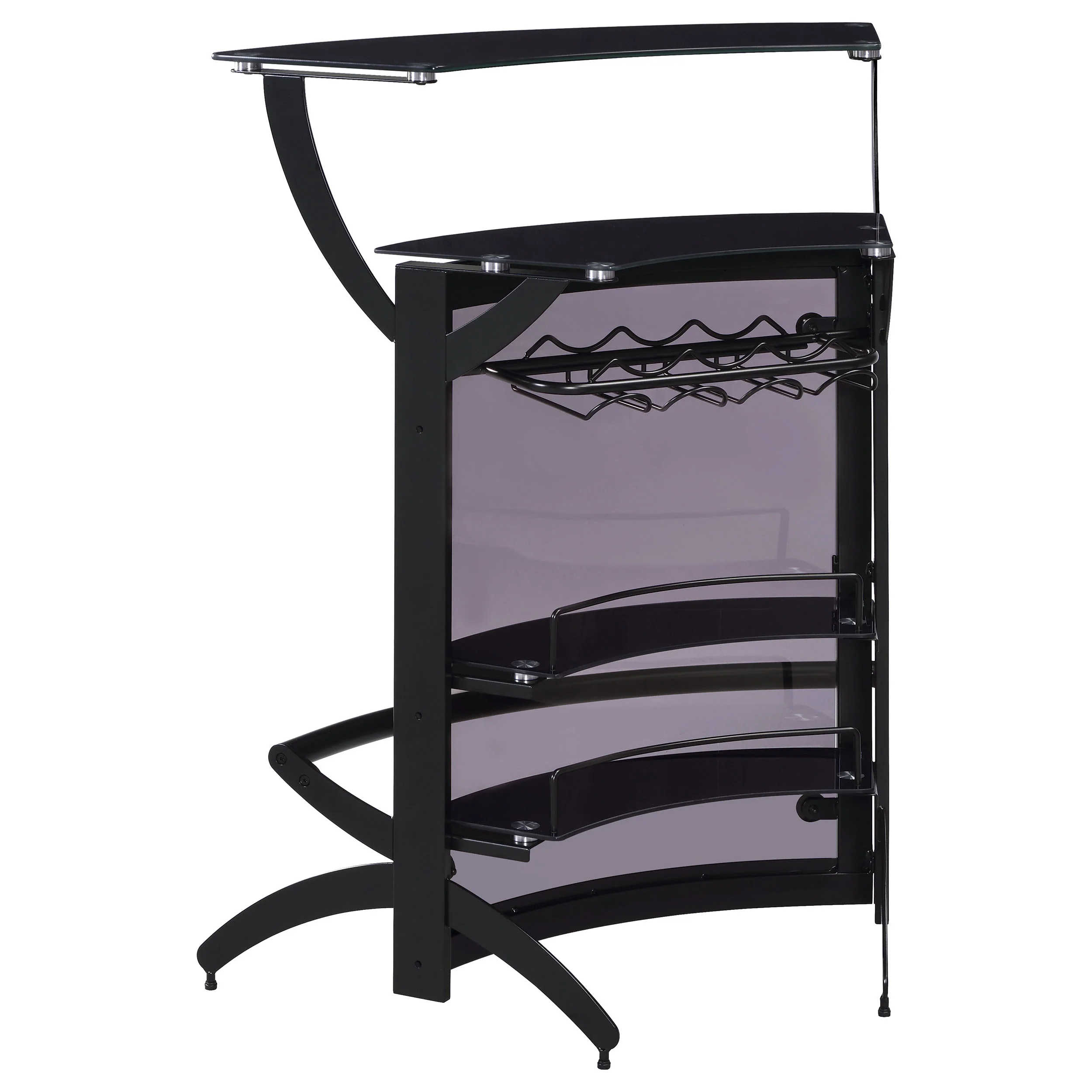 Dallas 2-Shelf Curved Black Home Bar Cabinet - Image 9