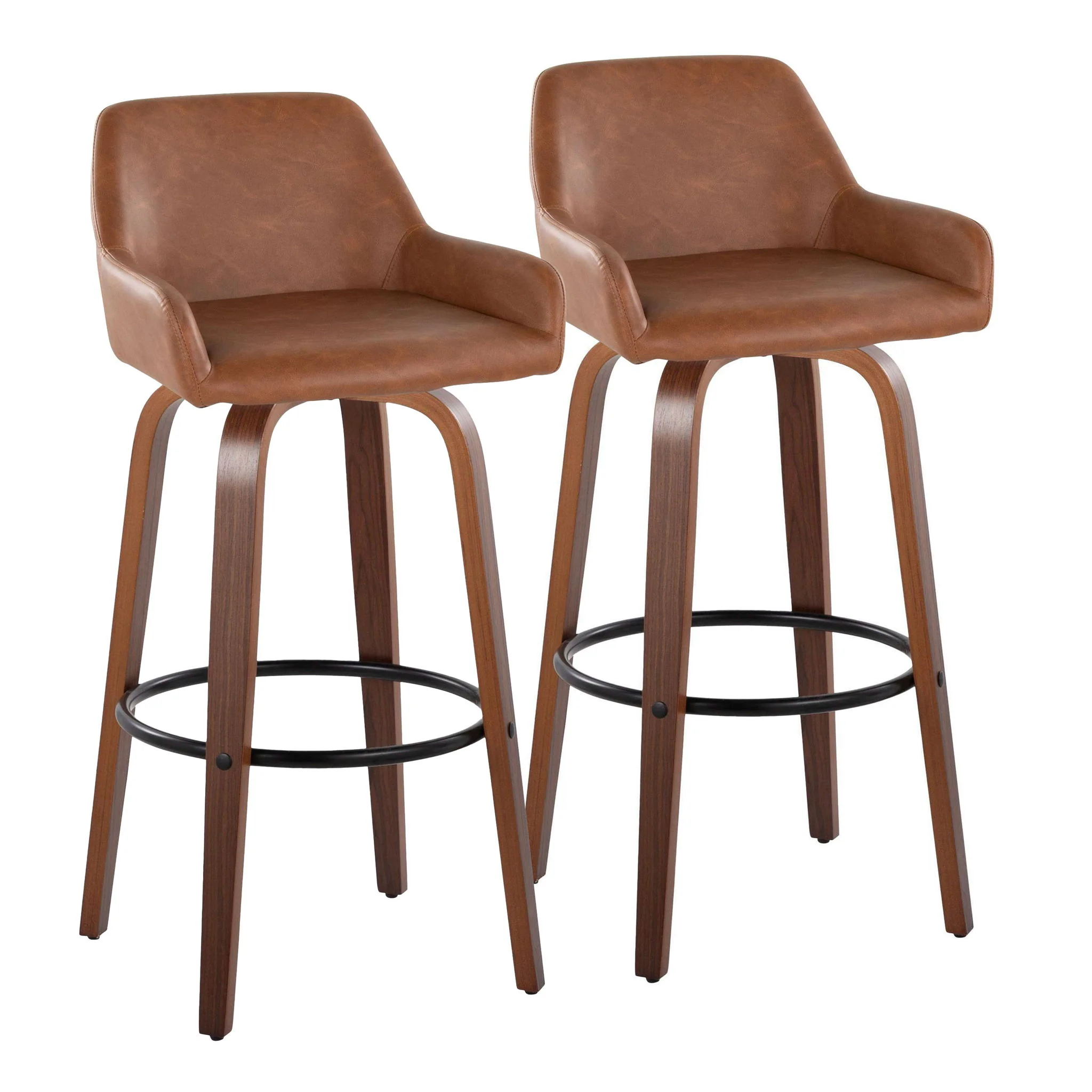 Daniella - Contemporary Fixed Height, Barstool & Swivel And Round Footrest (Set of 2) - Image 4