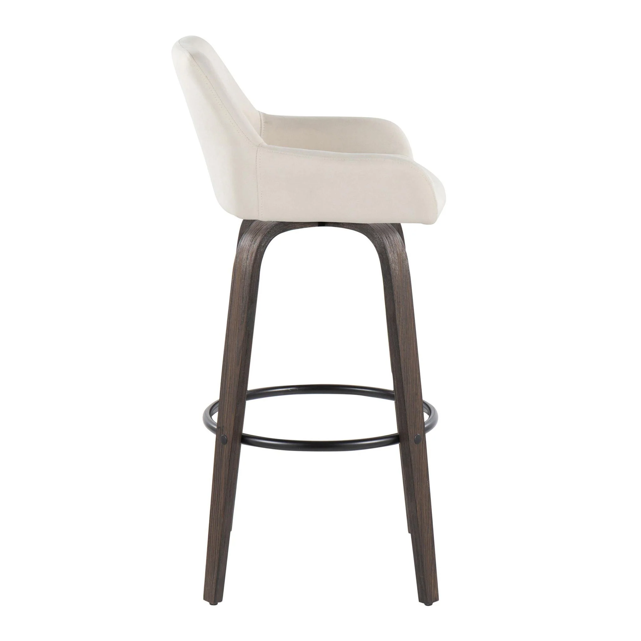 Daniella - Contemporary Fixed Height, Barstool With Swivel With Round Footrest (Set of 2) - Image 10