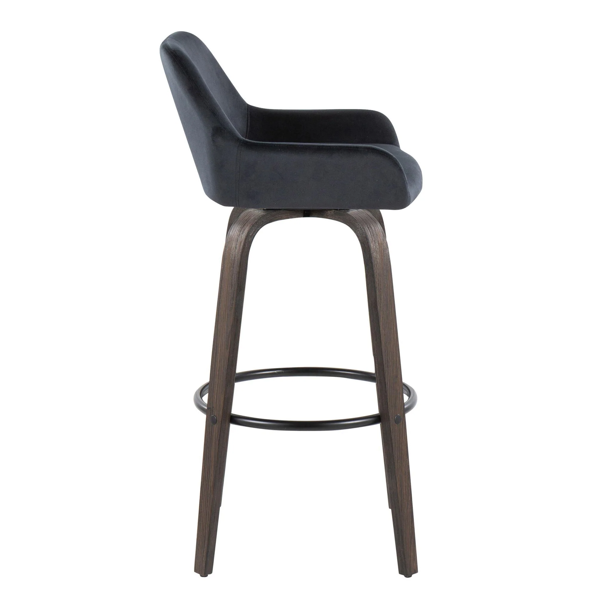 Daniella - Contemporary Fixed Height, Barstool With Swivel With Round Footrest (Set of 2) - Image 12