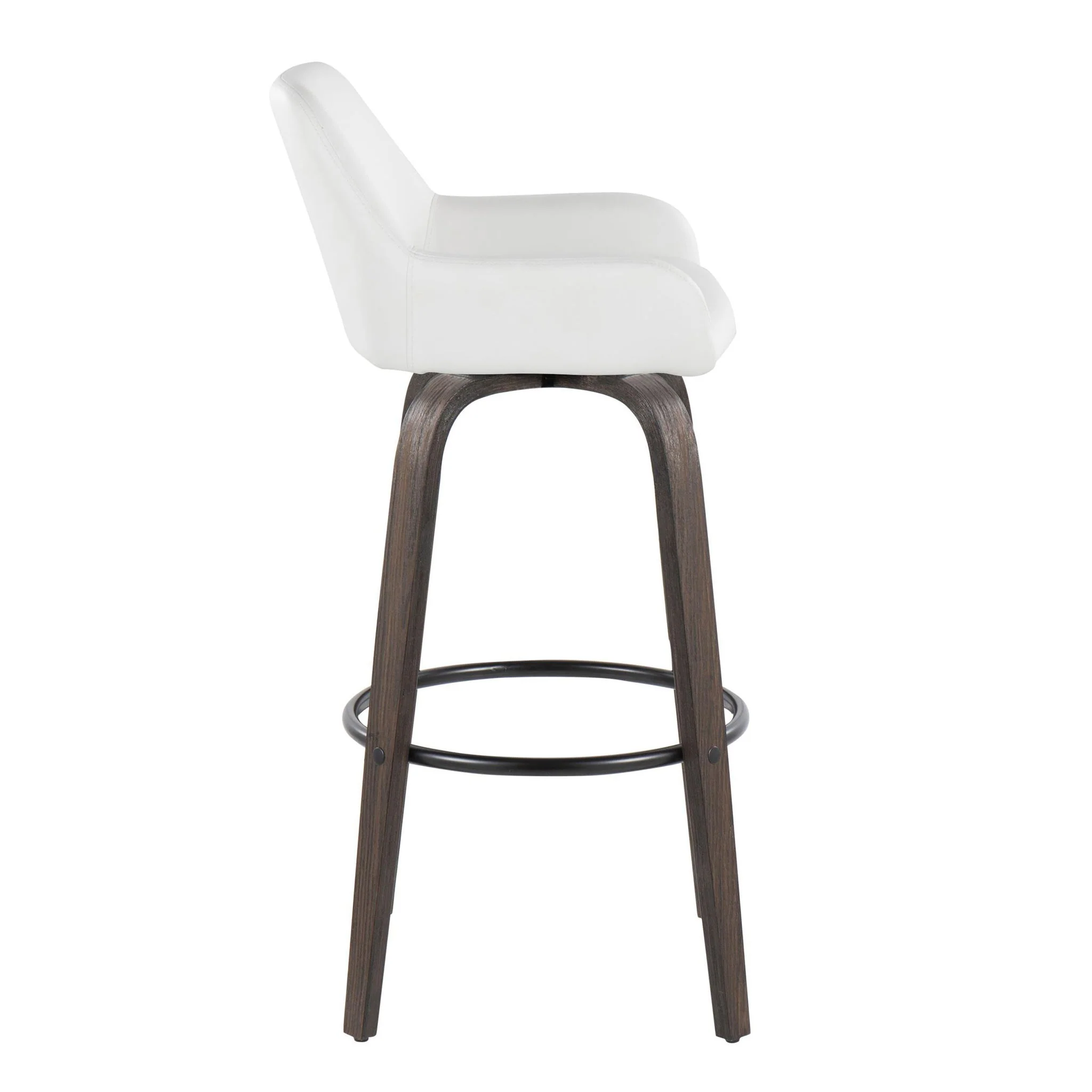 Daniella - Contemporary Fixed Height, Barstool With Swivel With Round Footrest (Set of 2) - Image 14