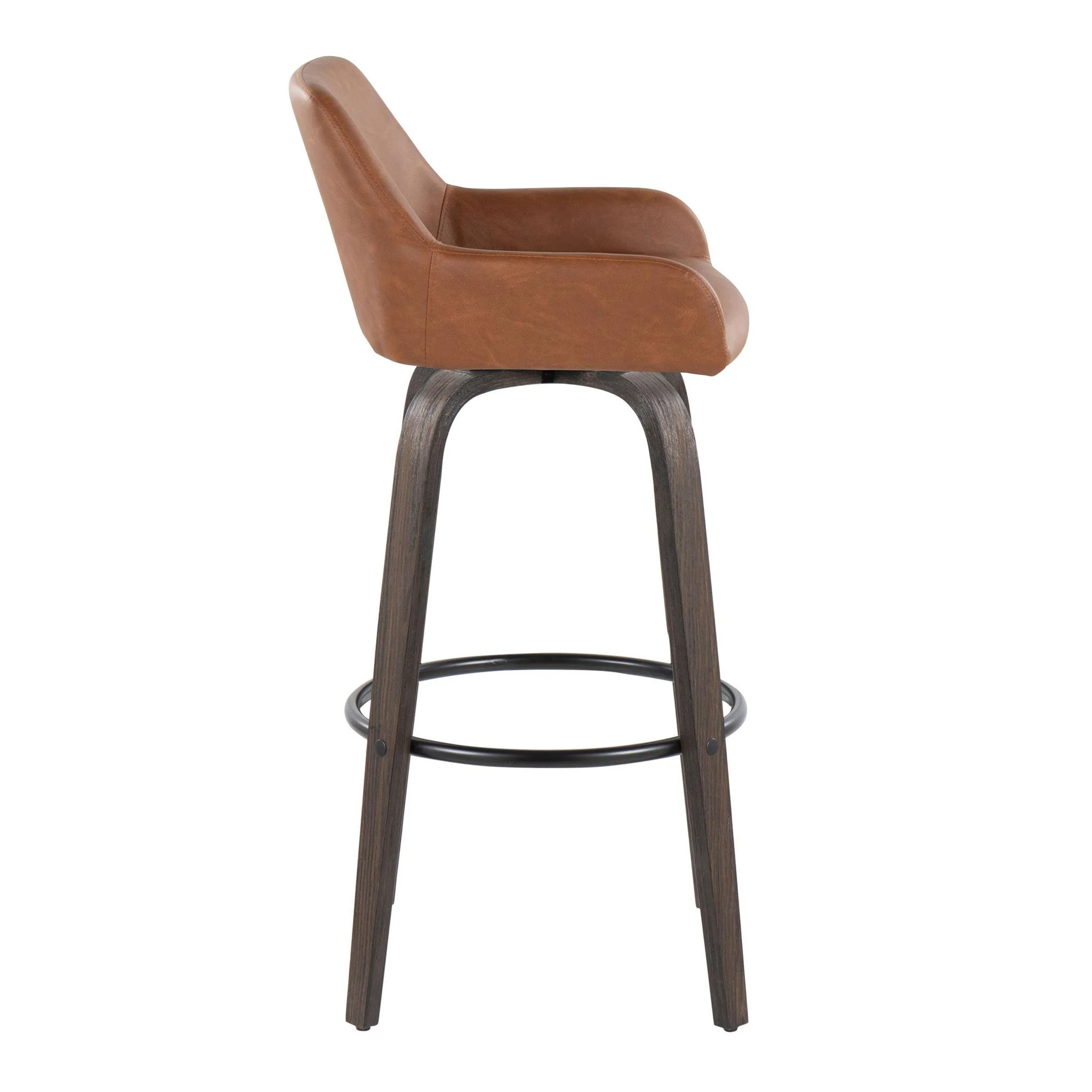 Daniella - Contemporary Fixed Height, Barstool With Swivel With Round Footrest (Set of 2) - Image 16