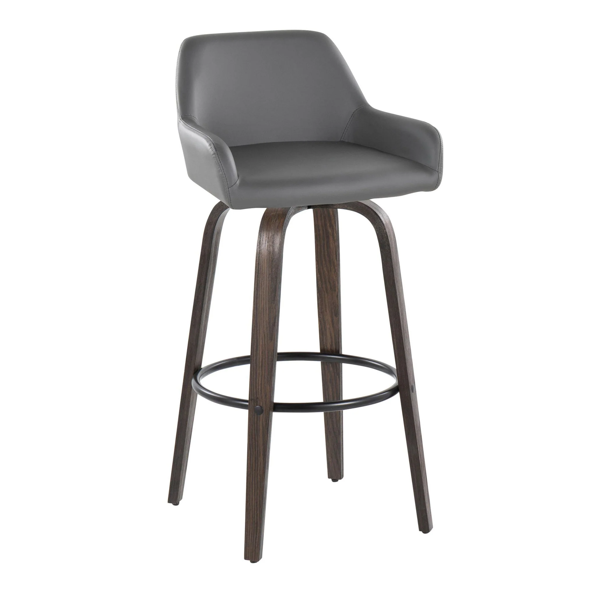 Daniella - Contemporary Fixed Height, Barstool With Swivel With Round Footrest (Set of 2) - Image 18